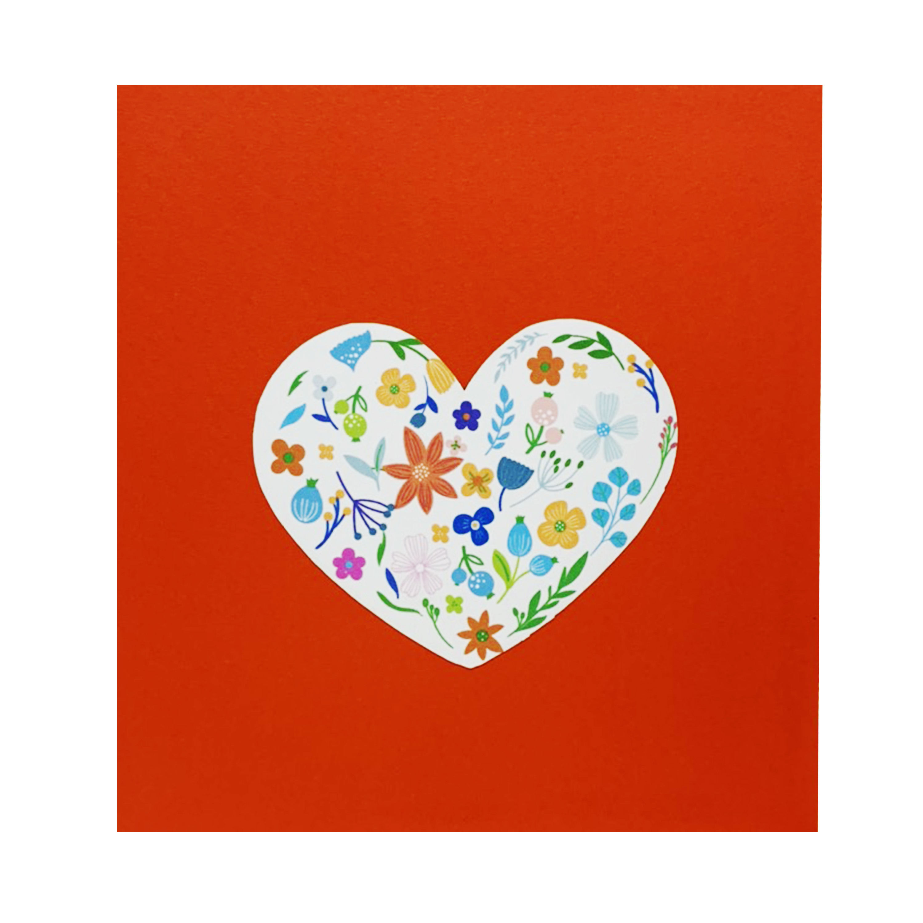 Green Heart Flowers Pop Up Card