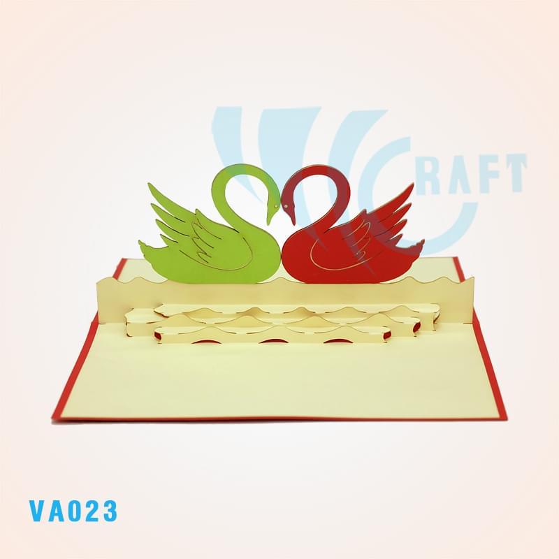 Swans Pop Up Card