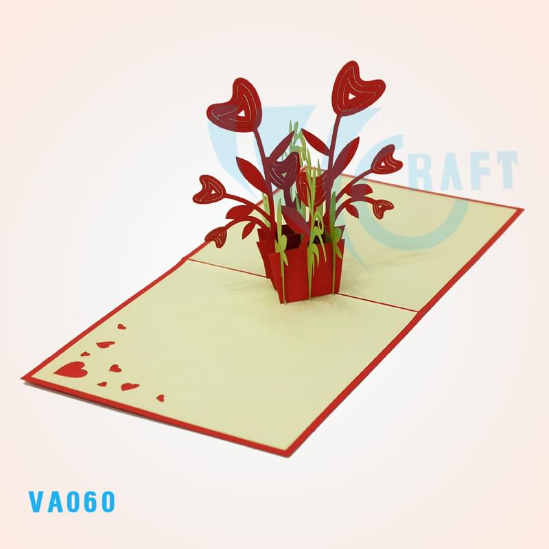 Heart Flowers Pop Up Card