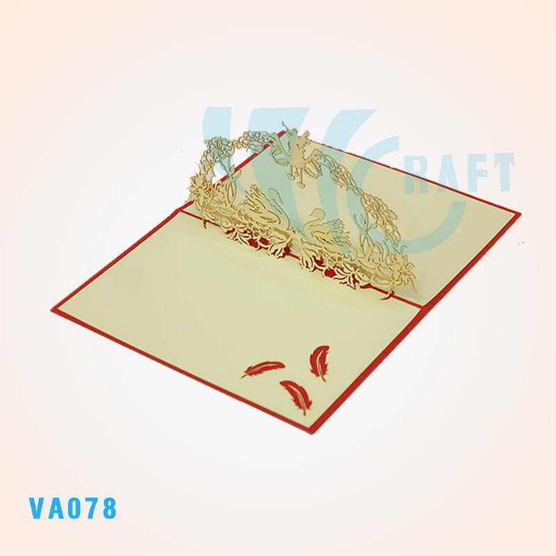 Swan Couple 2 Pop Up Card