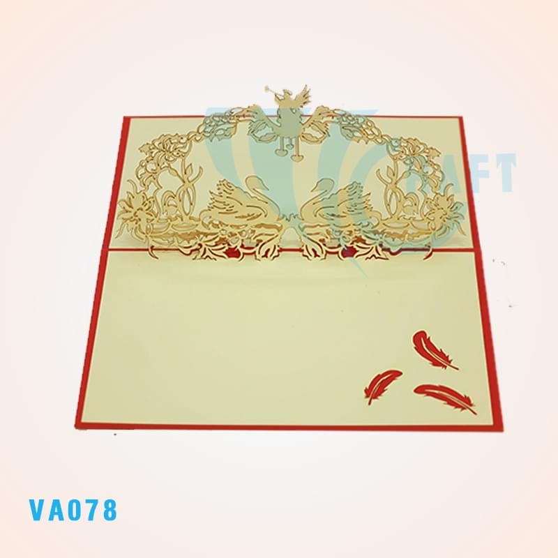 Swan Couple 2 Pop Up Card