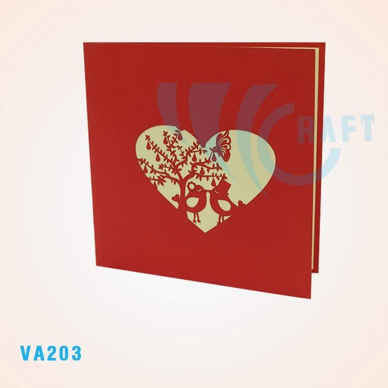 Love Birds Under The Tree Pop Up Card