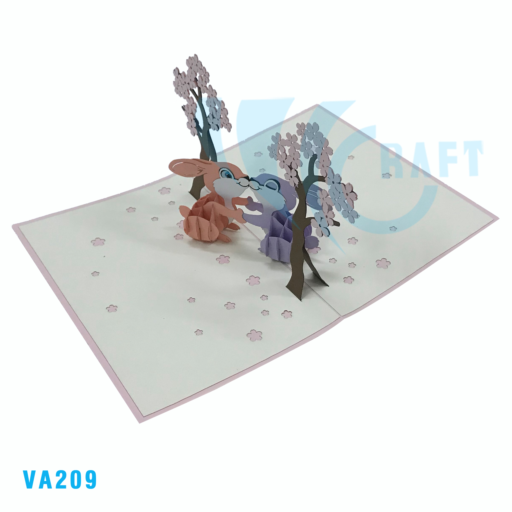 Rabbit Couple Pop Up Card