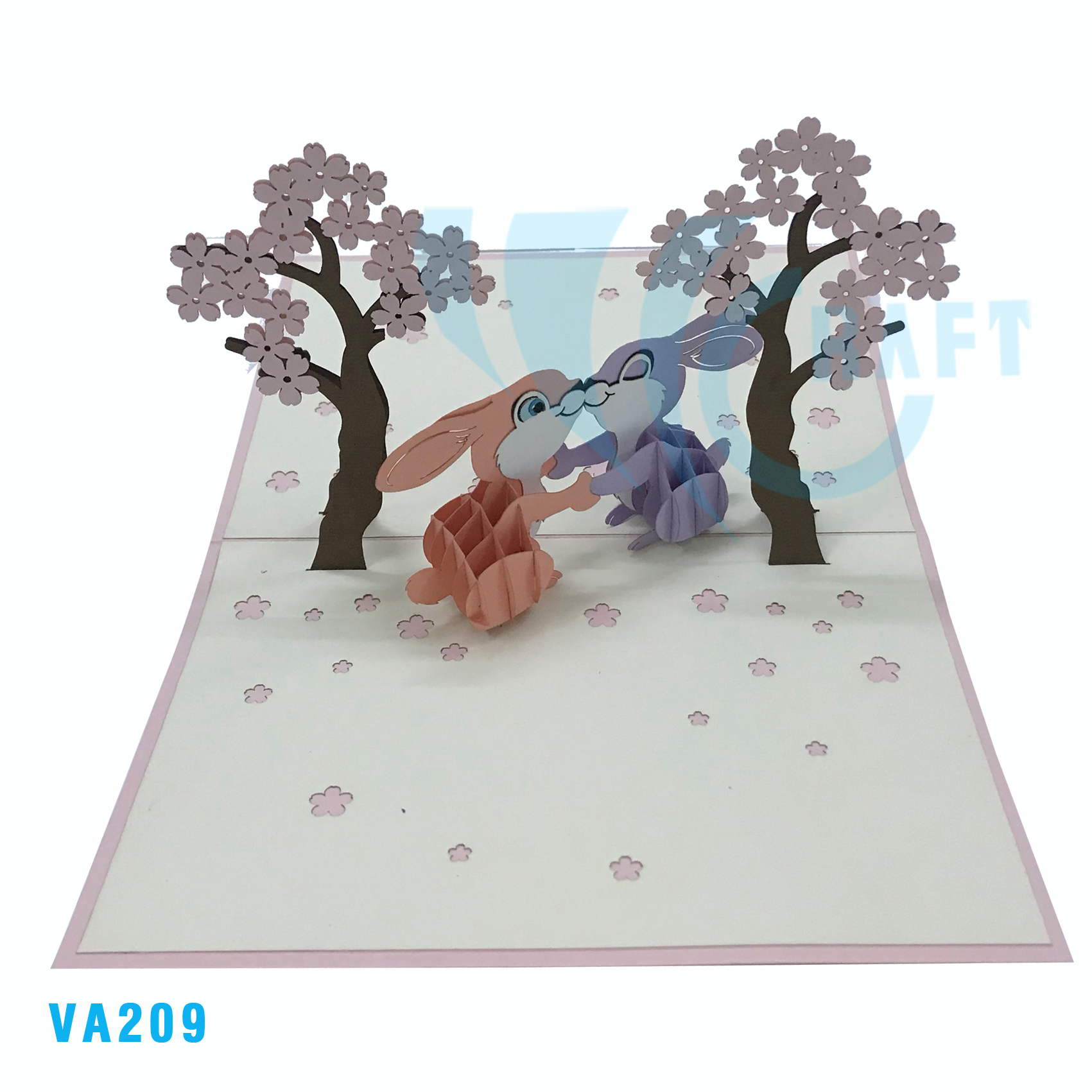 Rabbit Couple Pop Up Card
