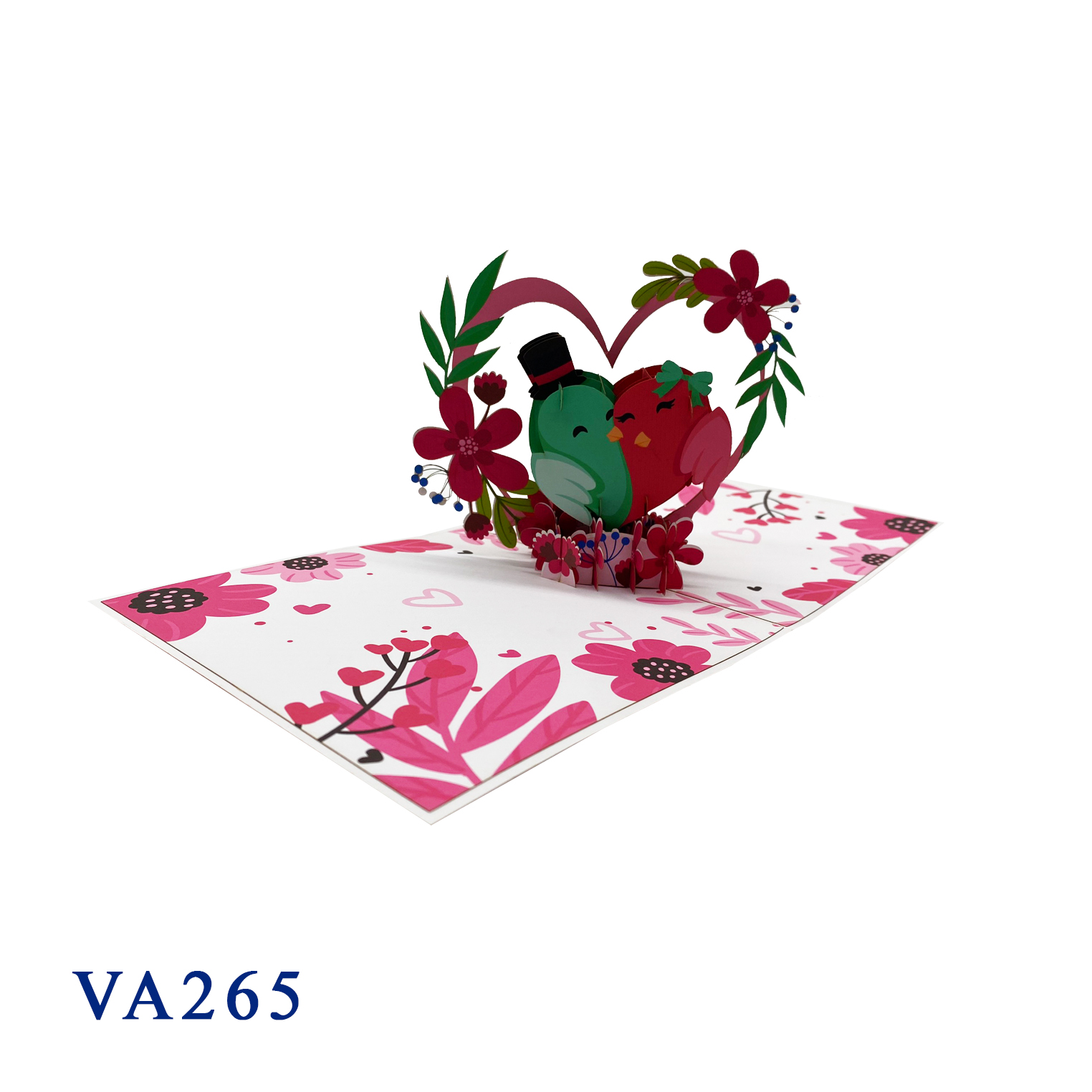 Love Couple Birds Pop Up Card