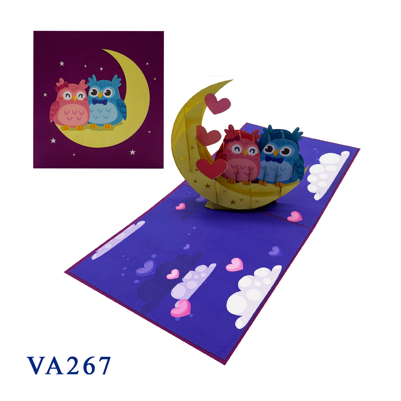 Couple Owls On The Moon