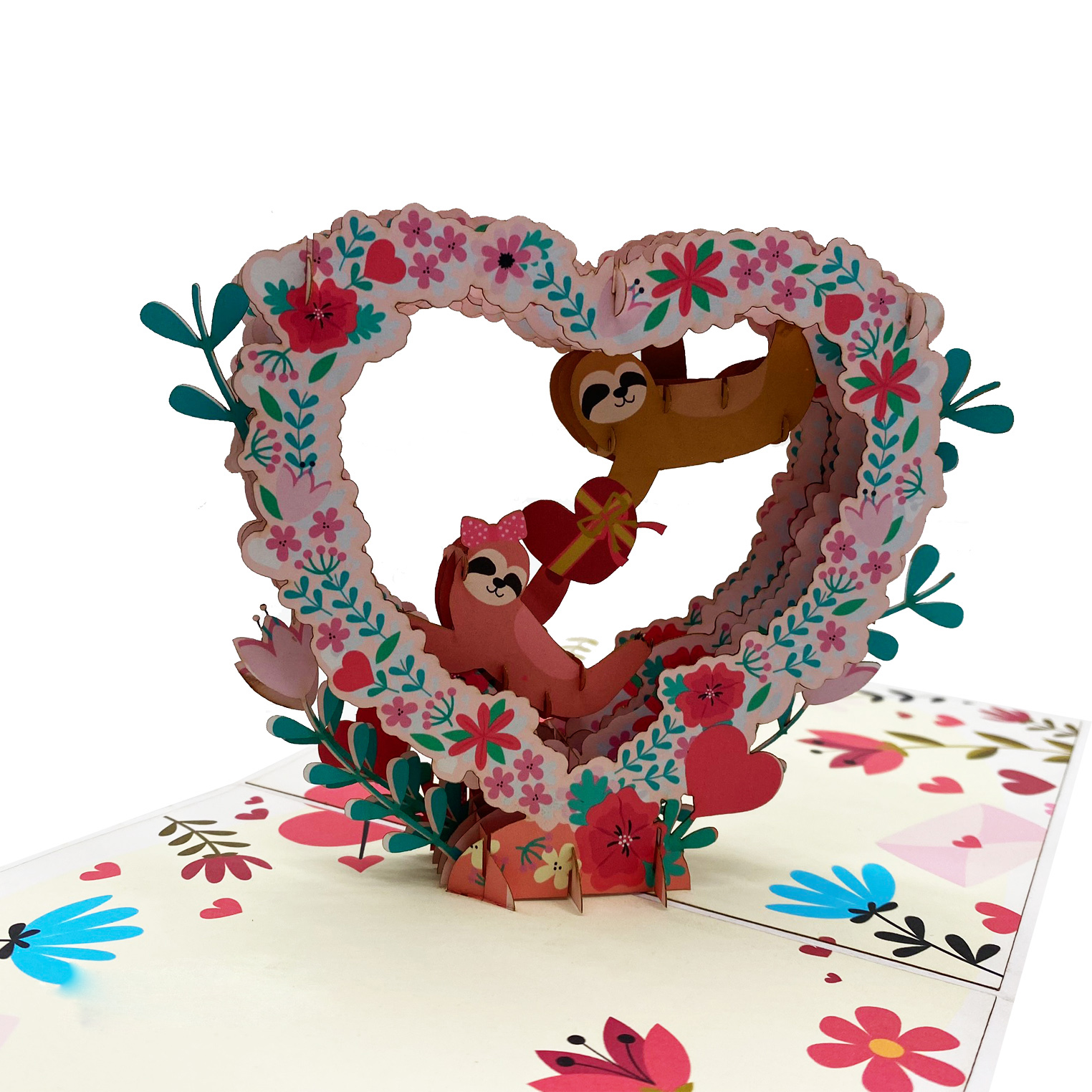 Couple Sloth Pop Up Card