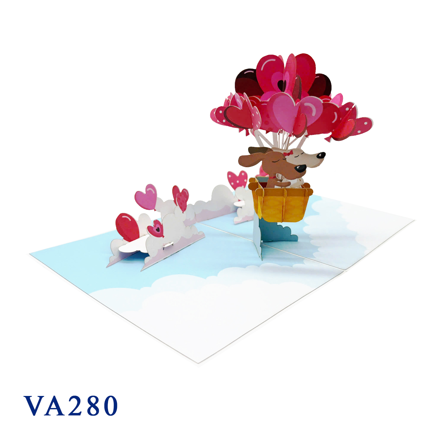 Hearts Air Balloon 3D Pop Up Card