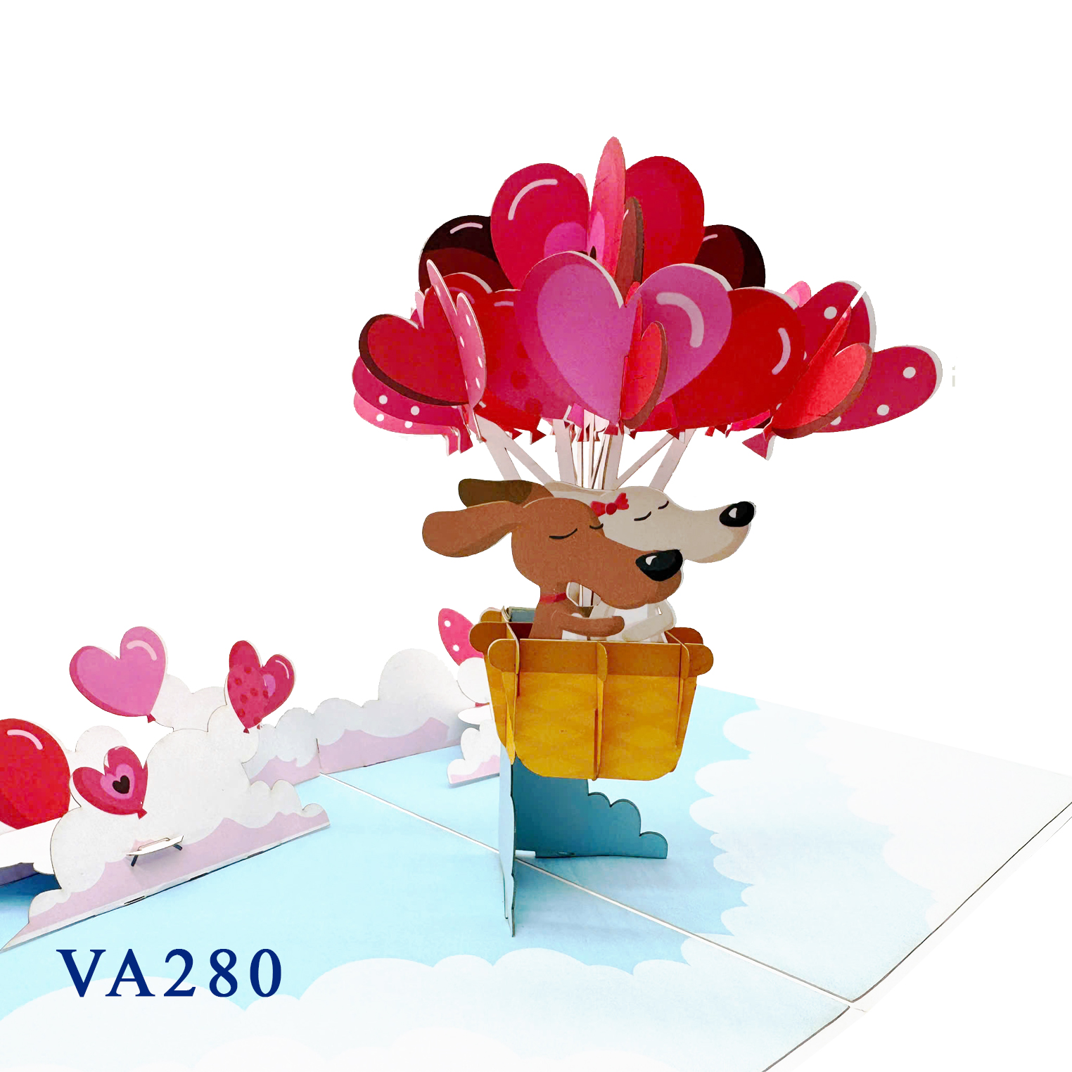 Hearts Air Balloon 3D Pop Up Card