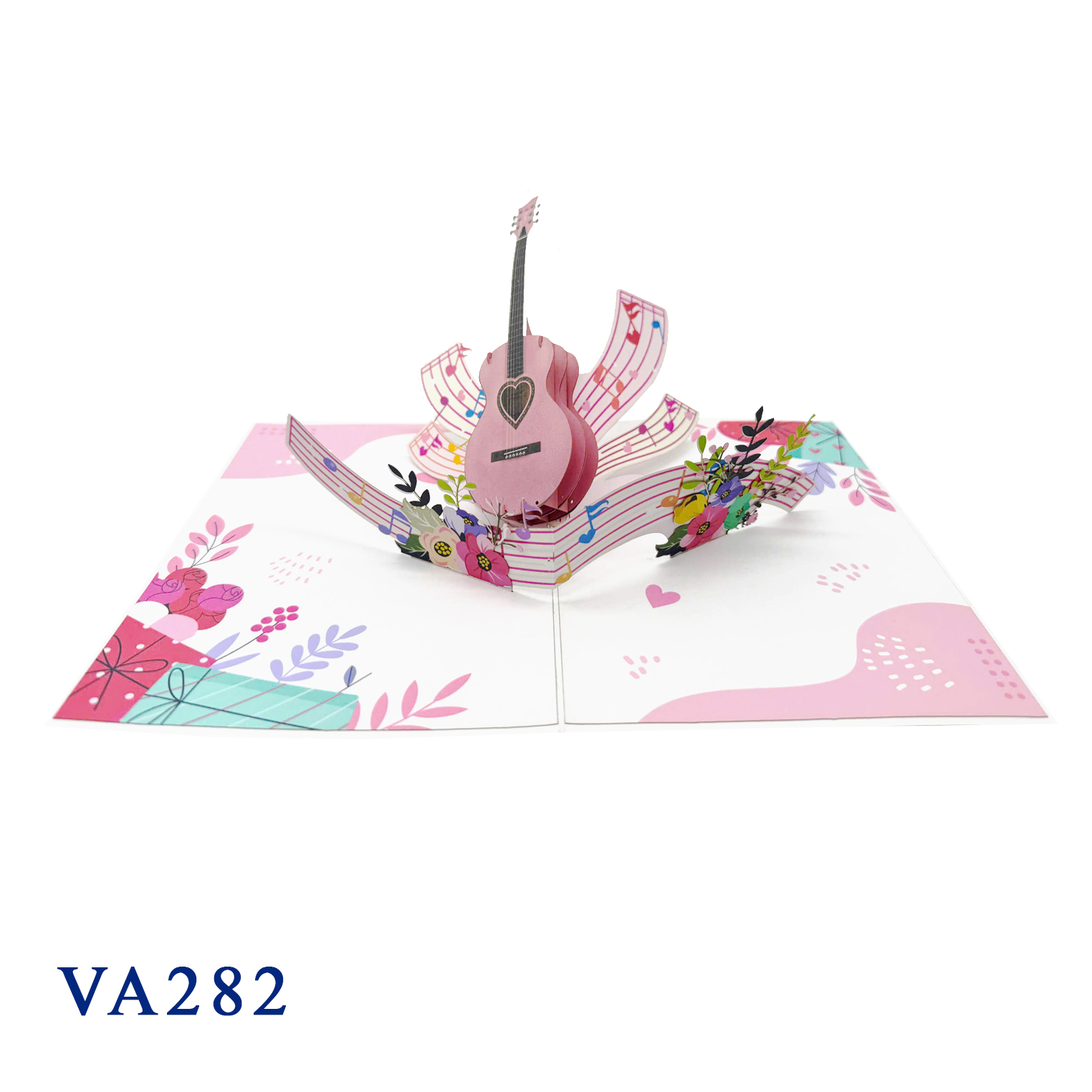 Valentine Pink Guitar 3D Pop Up Card
