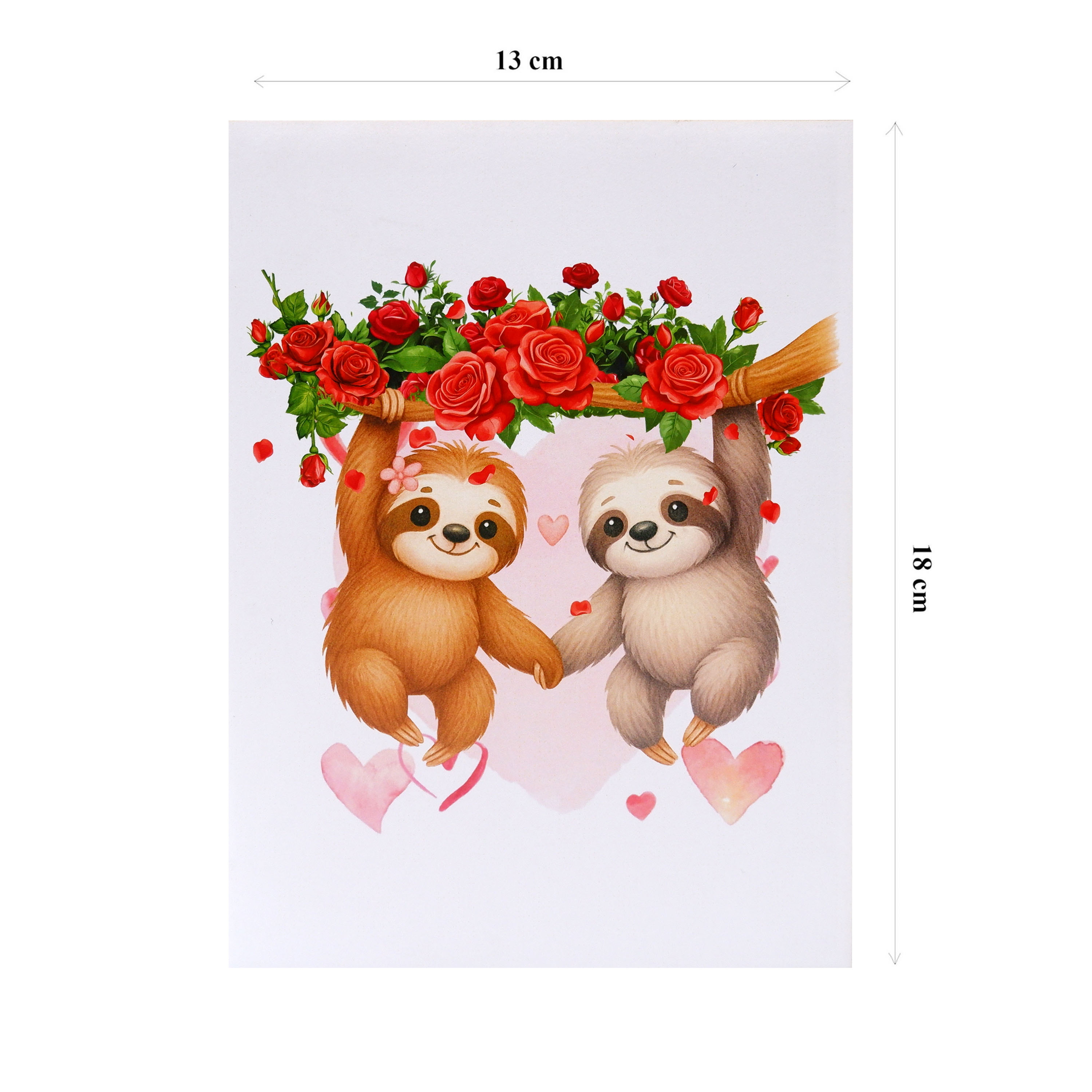 Cute Sloth Couple Pop-Up Card – A Sweet and Playful Love Scene