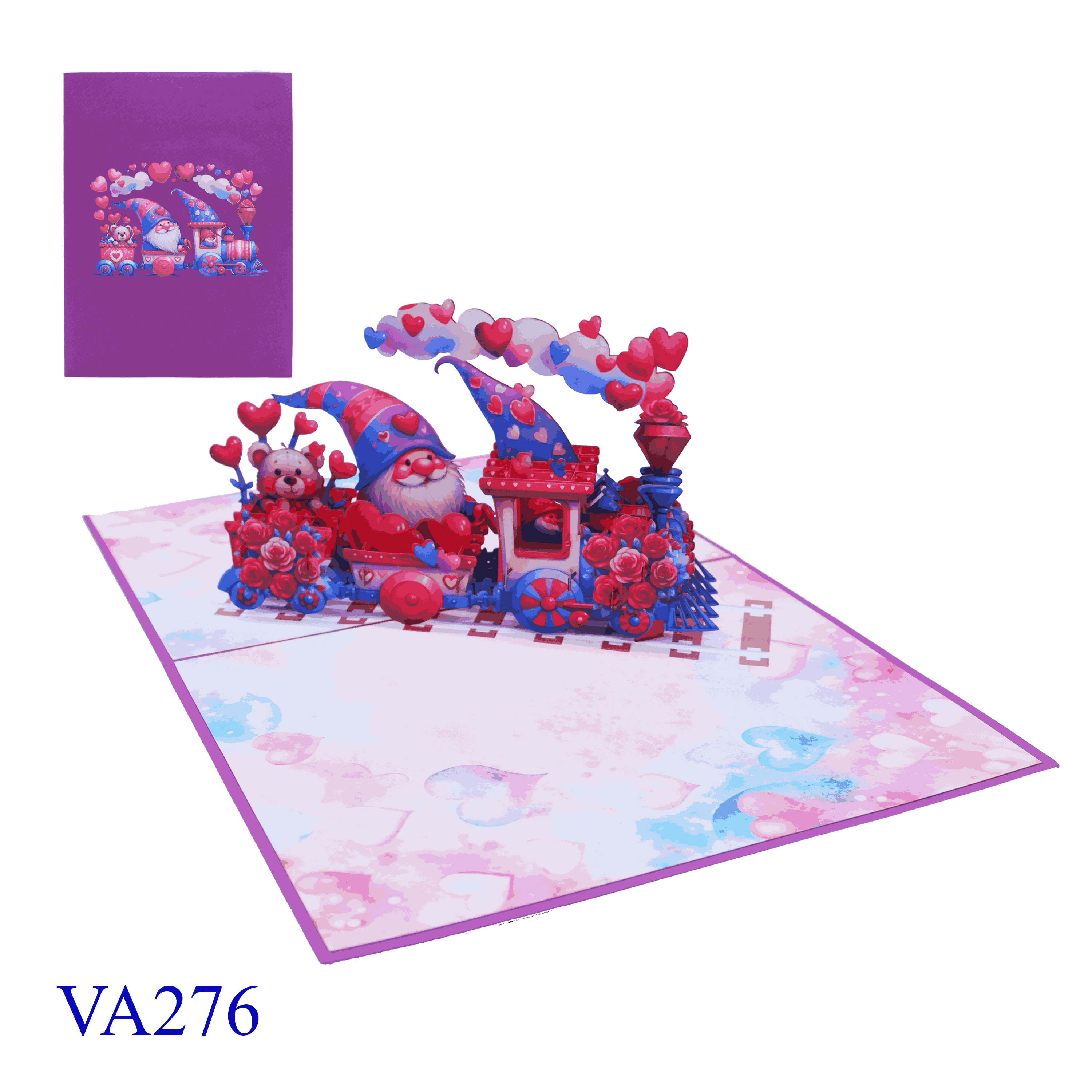 Valentine Gnome Hearts Pop Up Card