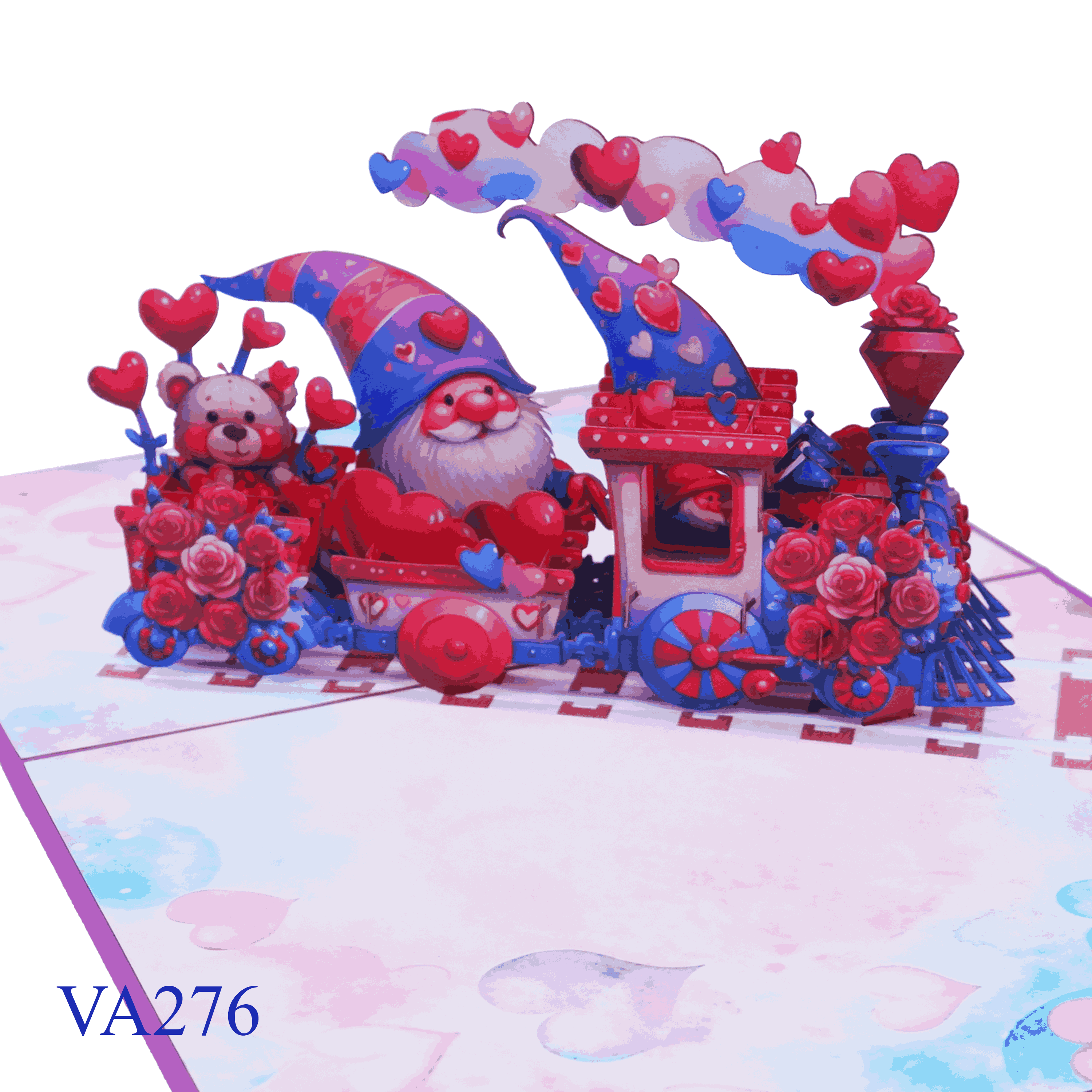 Valentine Gnome Hearts Pop Up Card