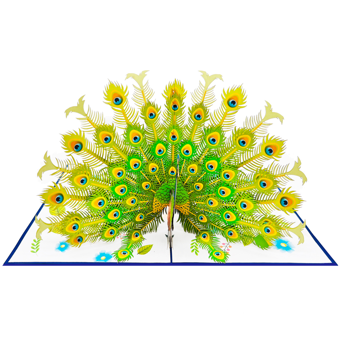 Green Peacock Pop Up Card