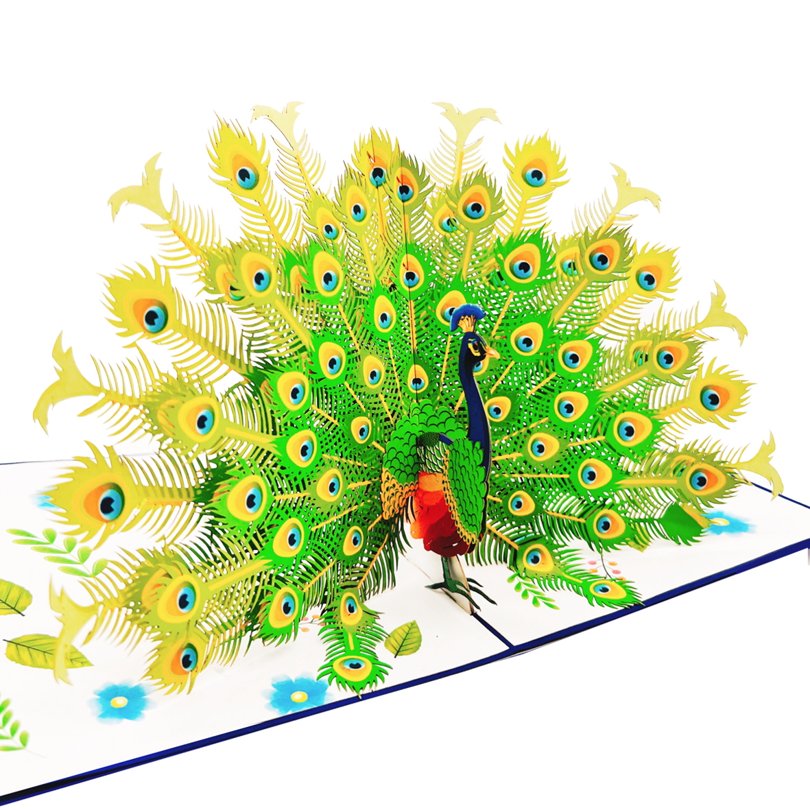 Green Peacock Pop Up Card