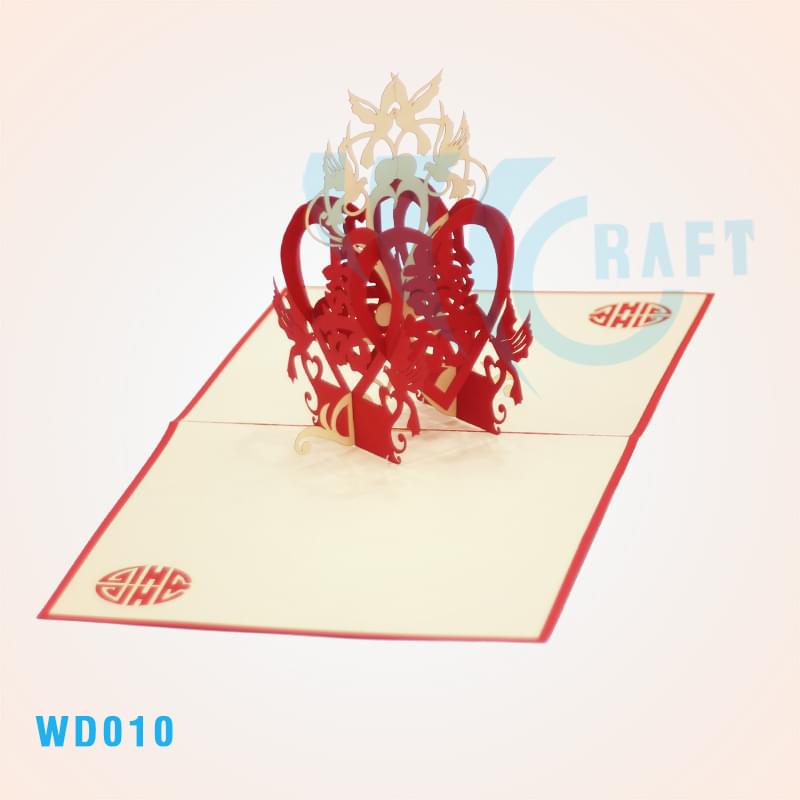 Dove And Chinese Wedding Pop Up Card