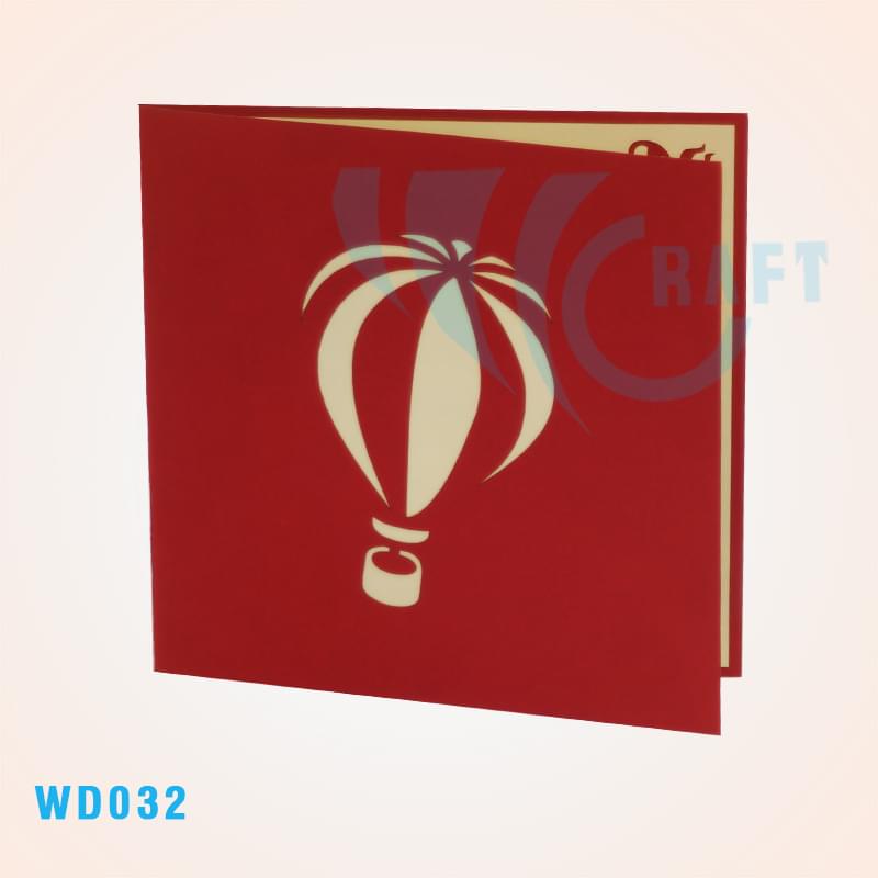 Wedding On A Hot Air Balloon Pop Up Card