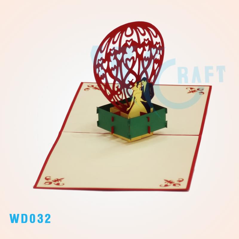 Wedding On A Hot Air Balloon Pop Up Card