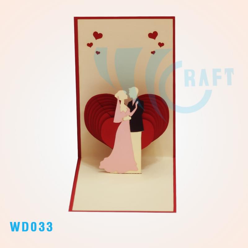Wedding 90 Degree Angle Pop Up Card