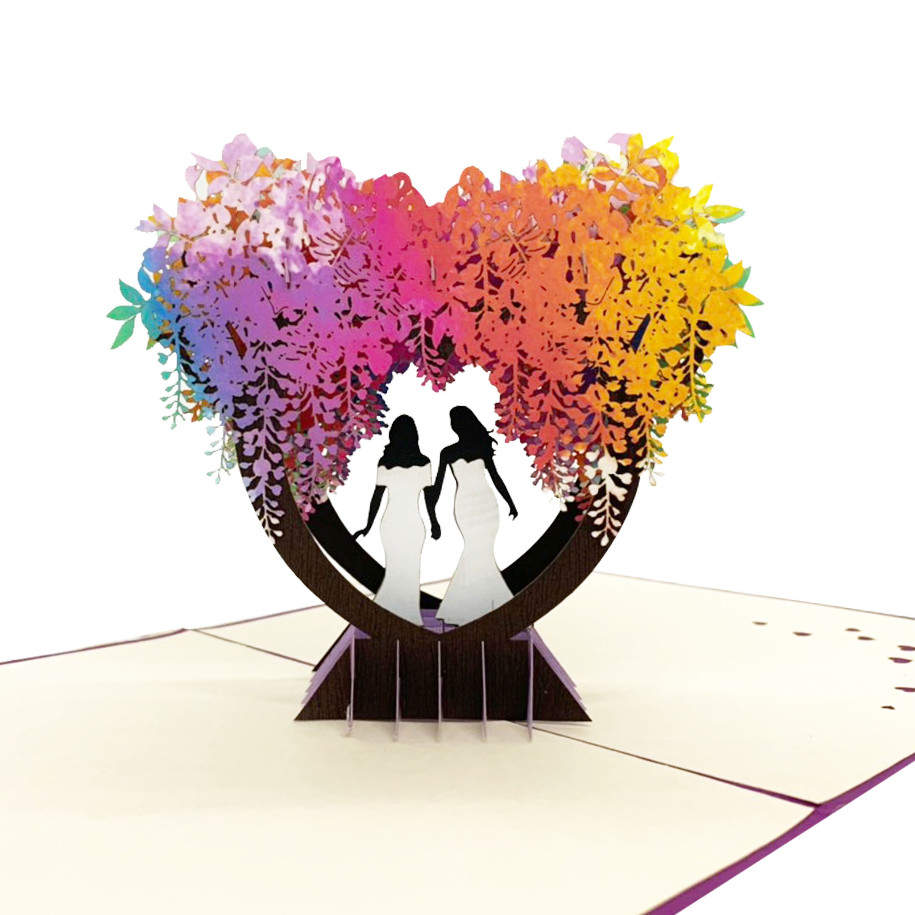 Wedding Couple Female Pop Up Card