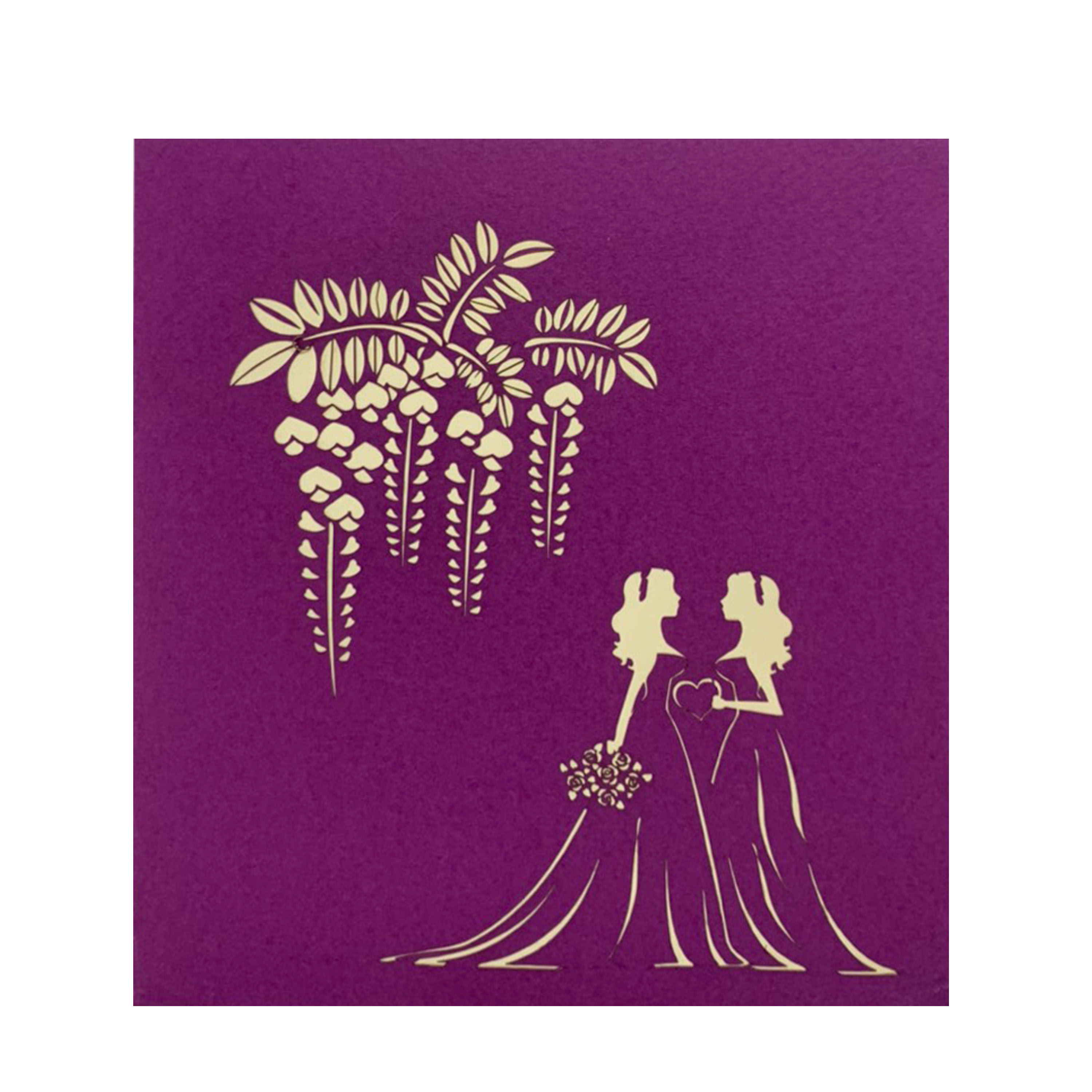 Wedding Couple Female Pop Up Card