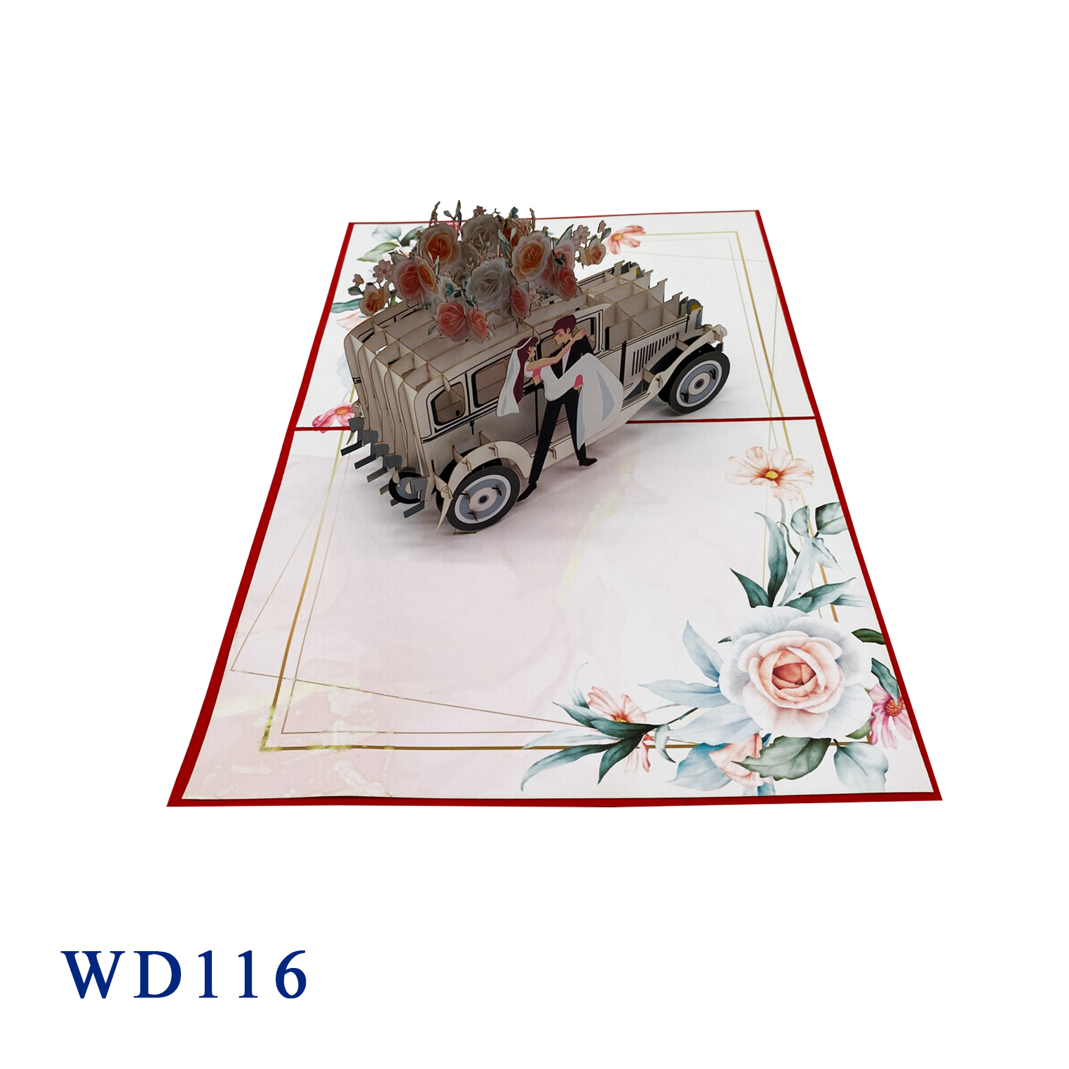 Wedding Car Just Married Pop Up Card