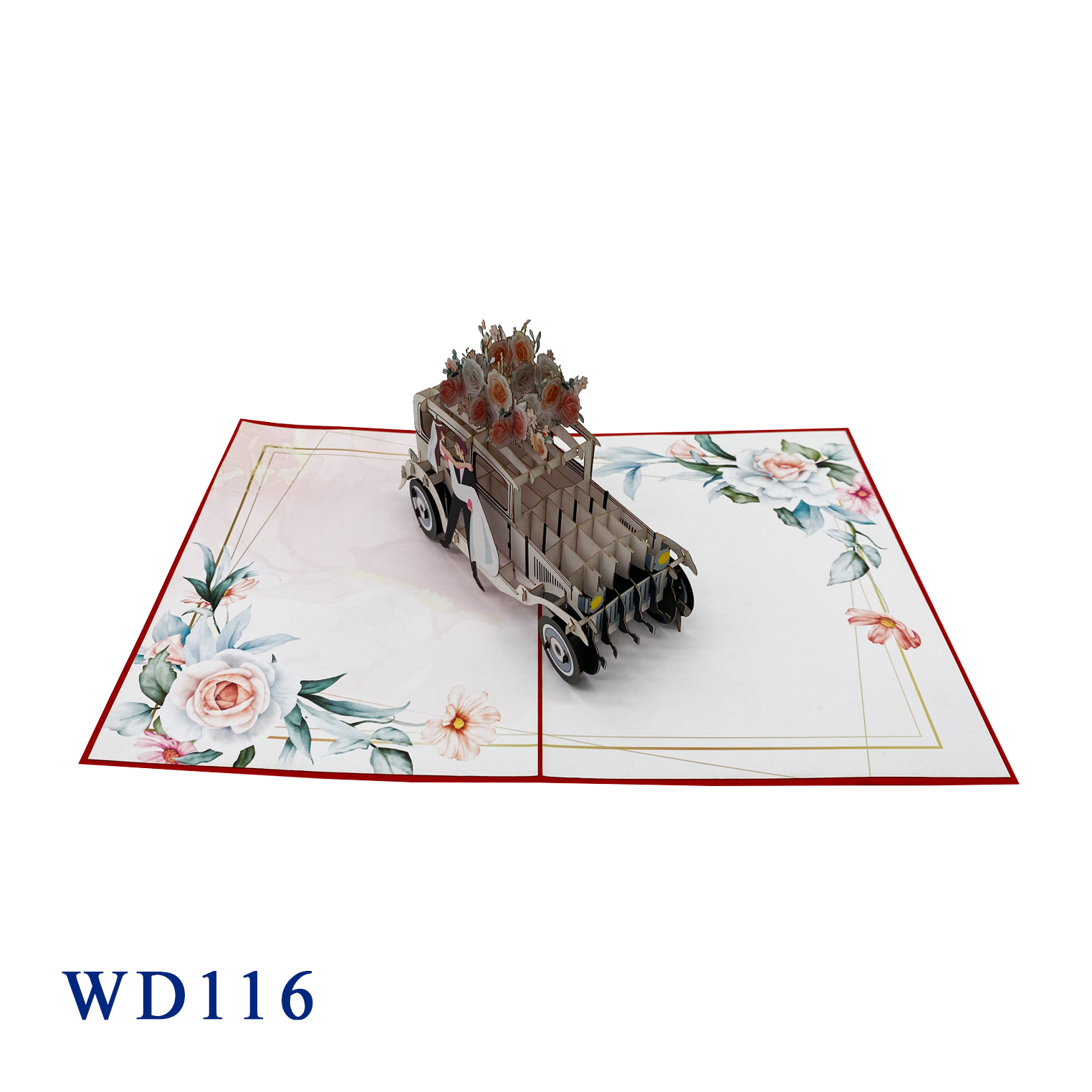 Wedding Car Just Married Pop Up Card