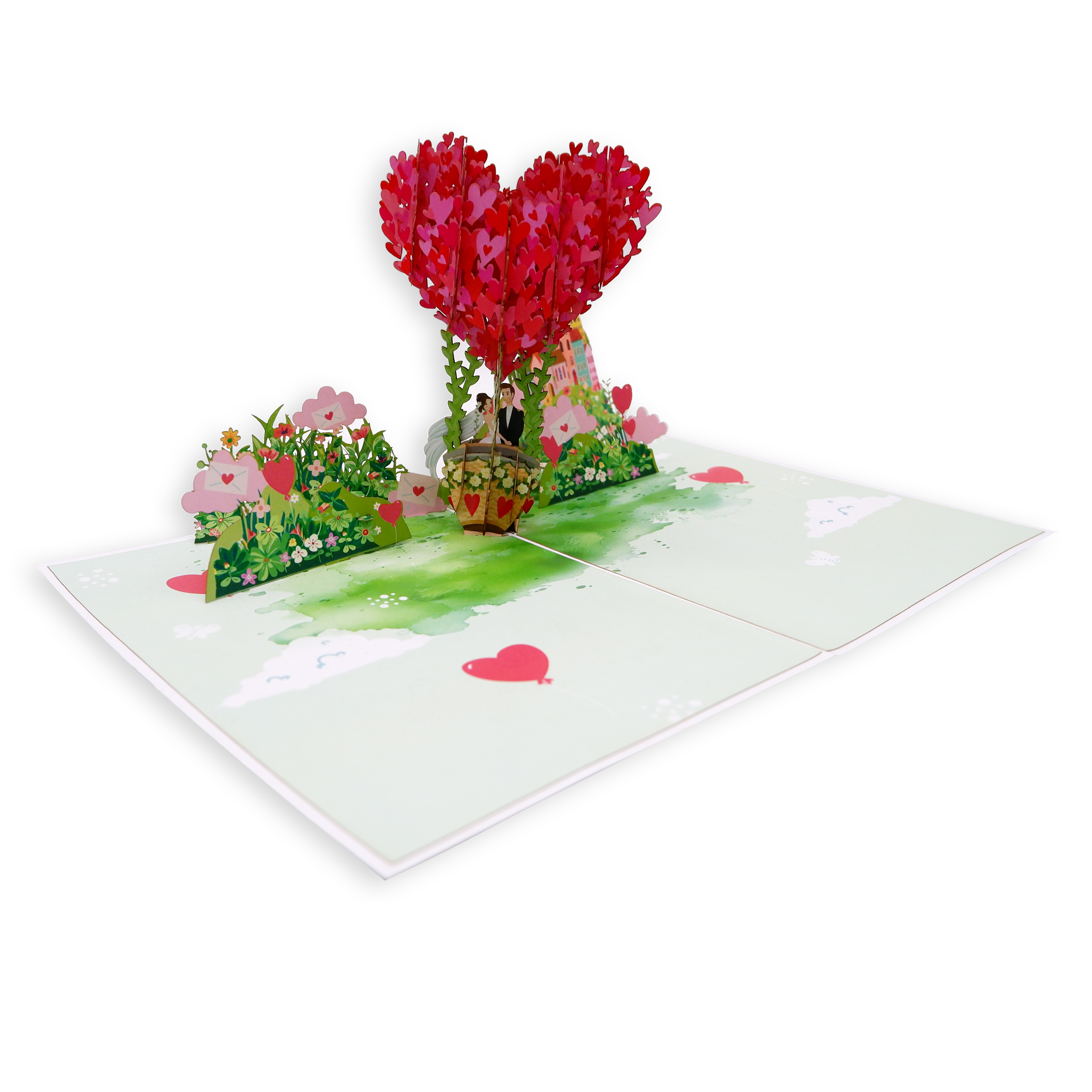 3D Heart Hot Air Balloon Pop-Up Card