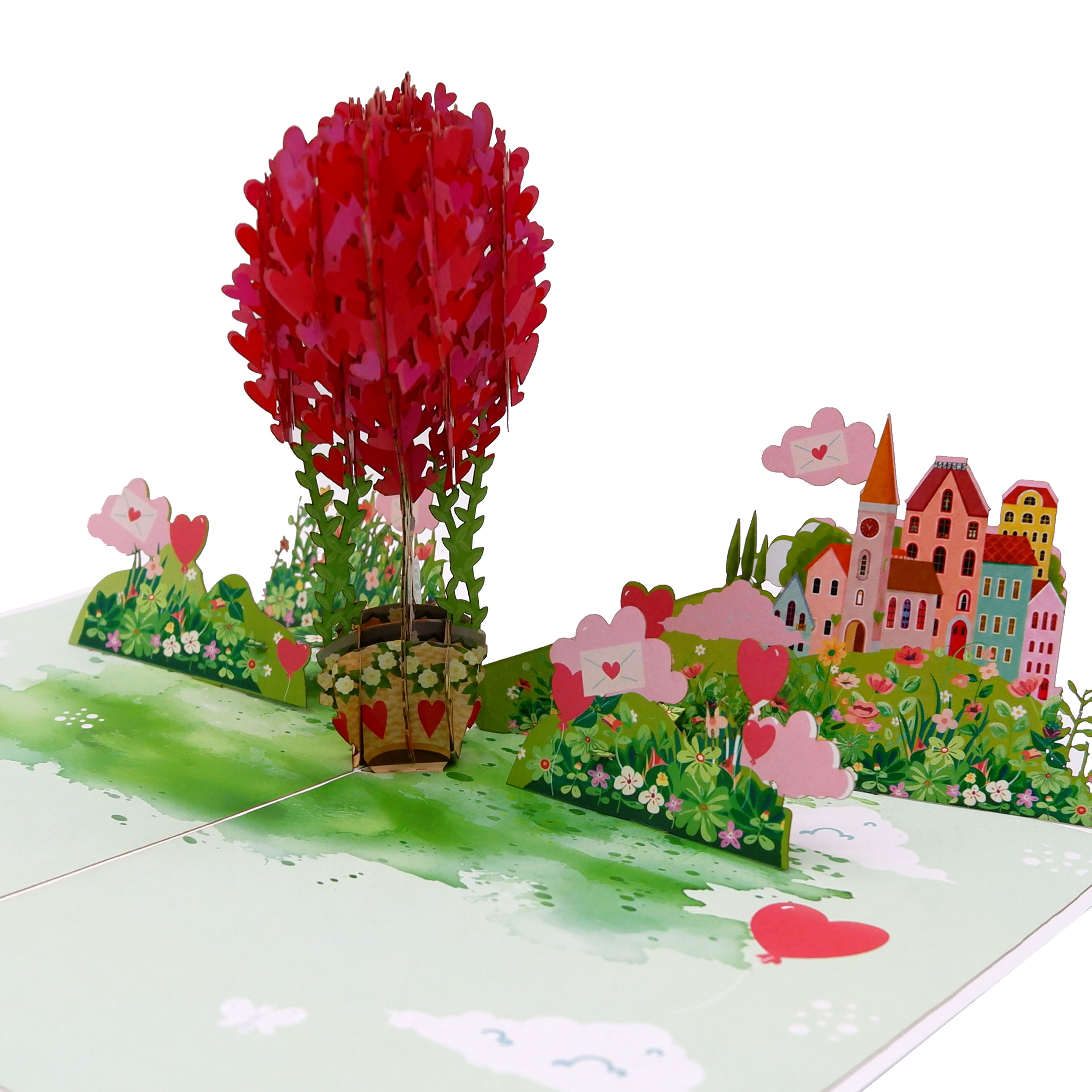 3D Heart Hot Air Balloon Pop-Up Card