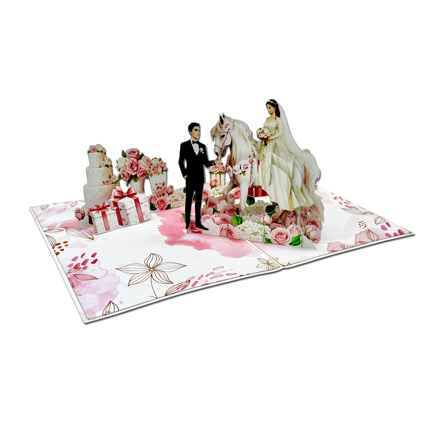 Wedding Couple Pop-up Card – Romantic 3D Wedding Greeting Card