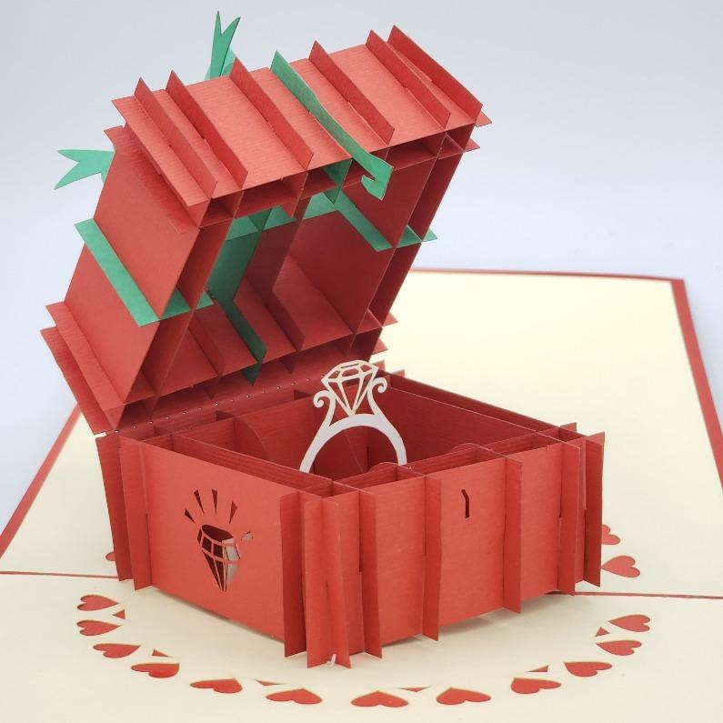 Openable Wedding Ring Pop Up Card
