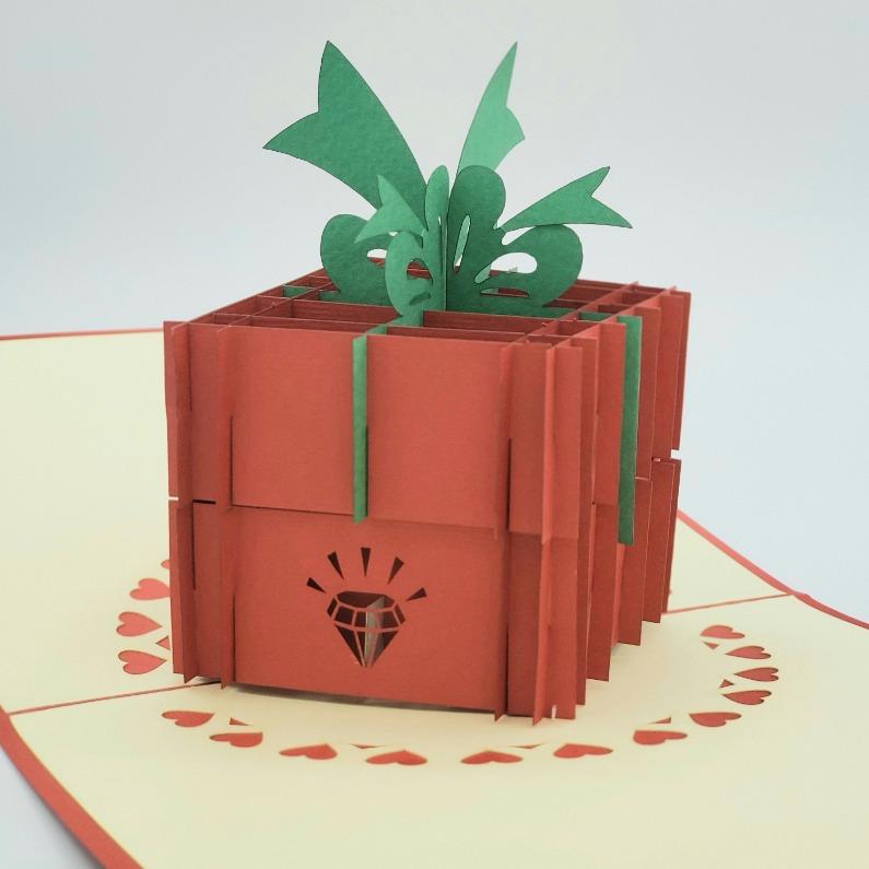 Openable Wedding Ring Pop Up Card