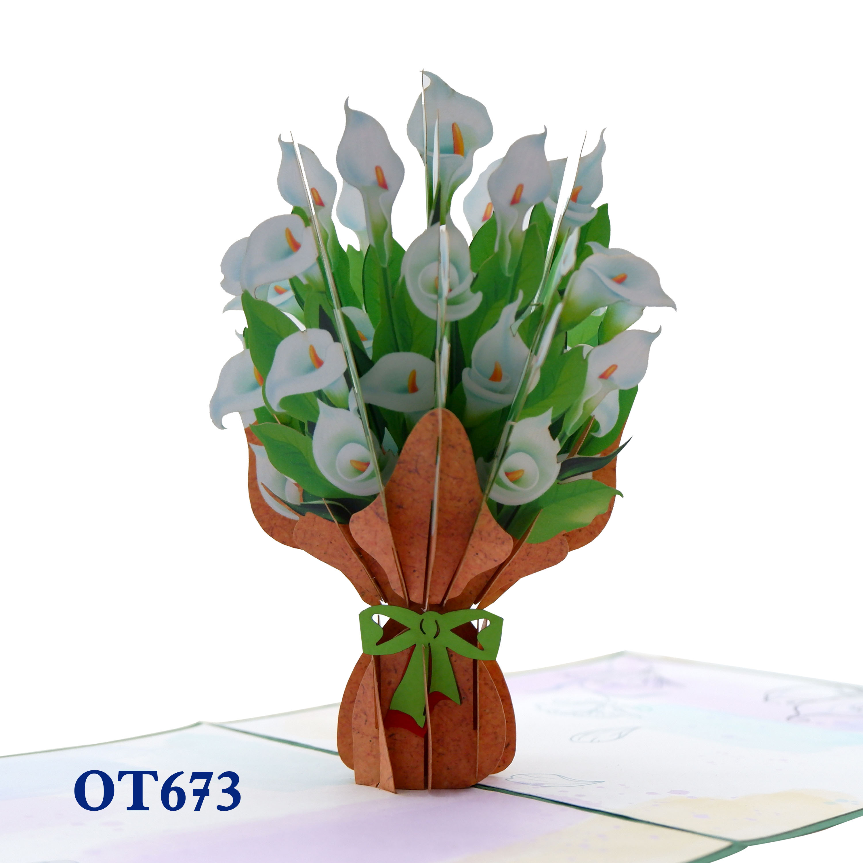 White Rum Flowers Pop Up Card
