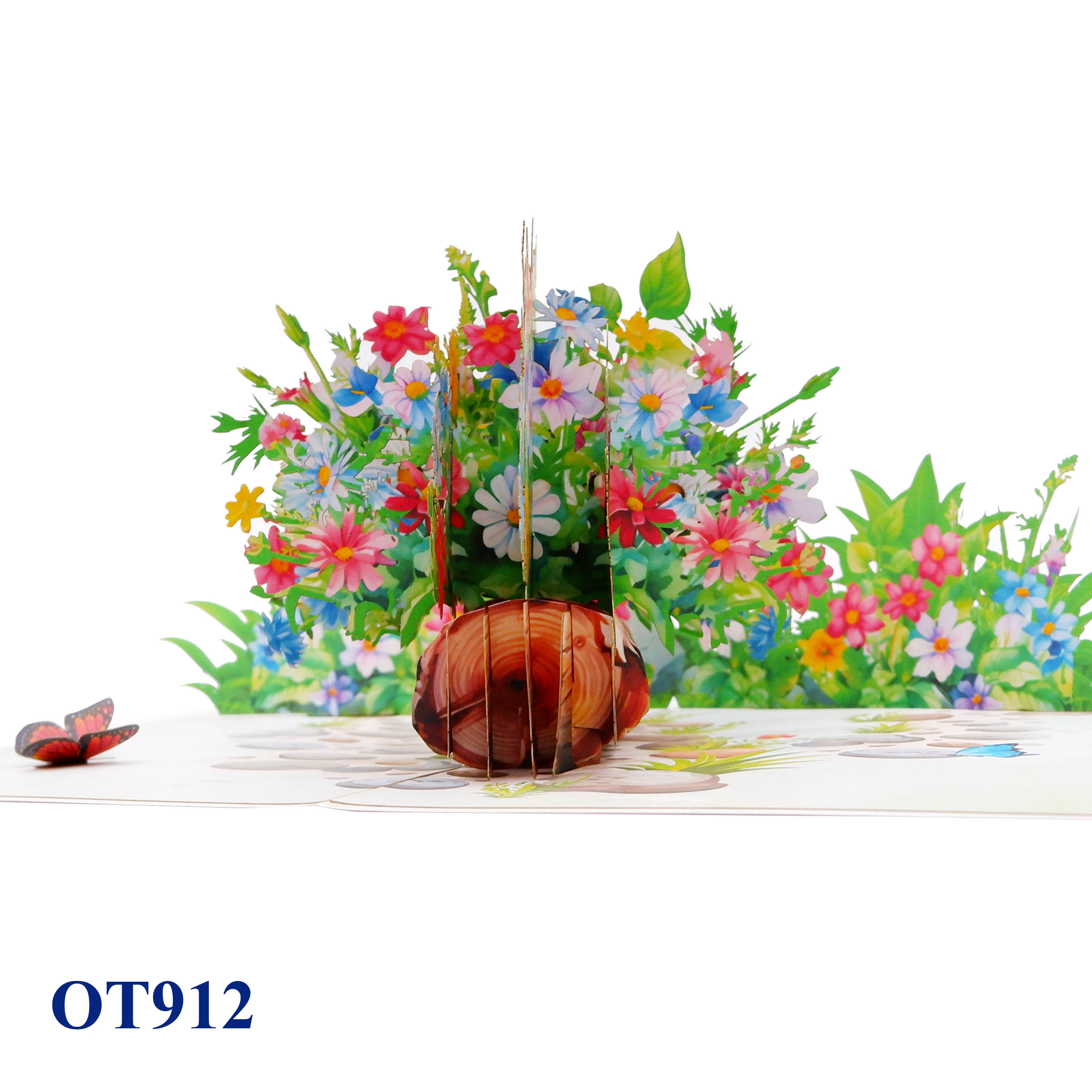 Wild Flowers Pop Up Greeting Card