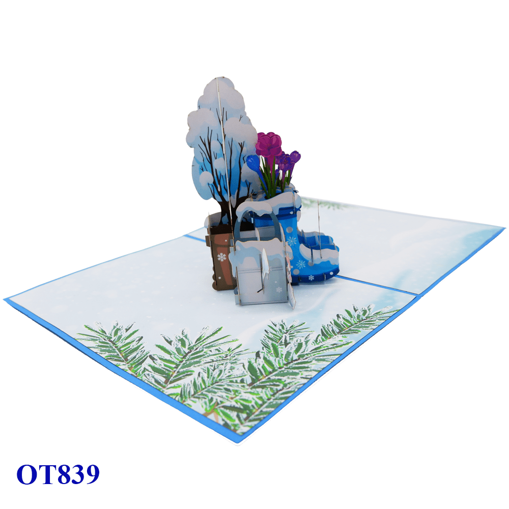 Winter Boots Pop Up Card