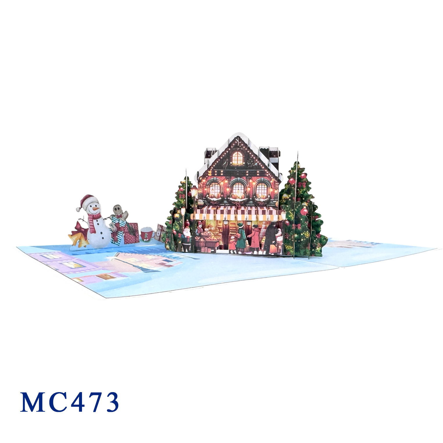 Winter Holiday Spirit Christmas Pop-up Card