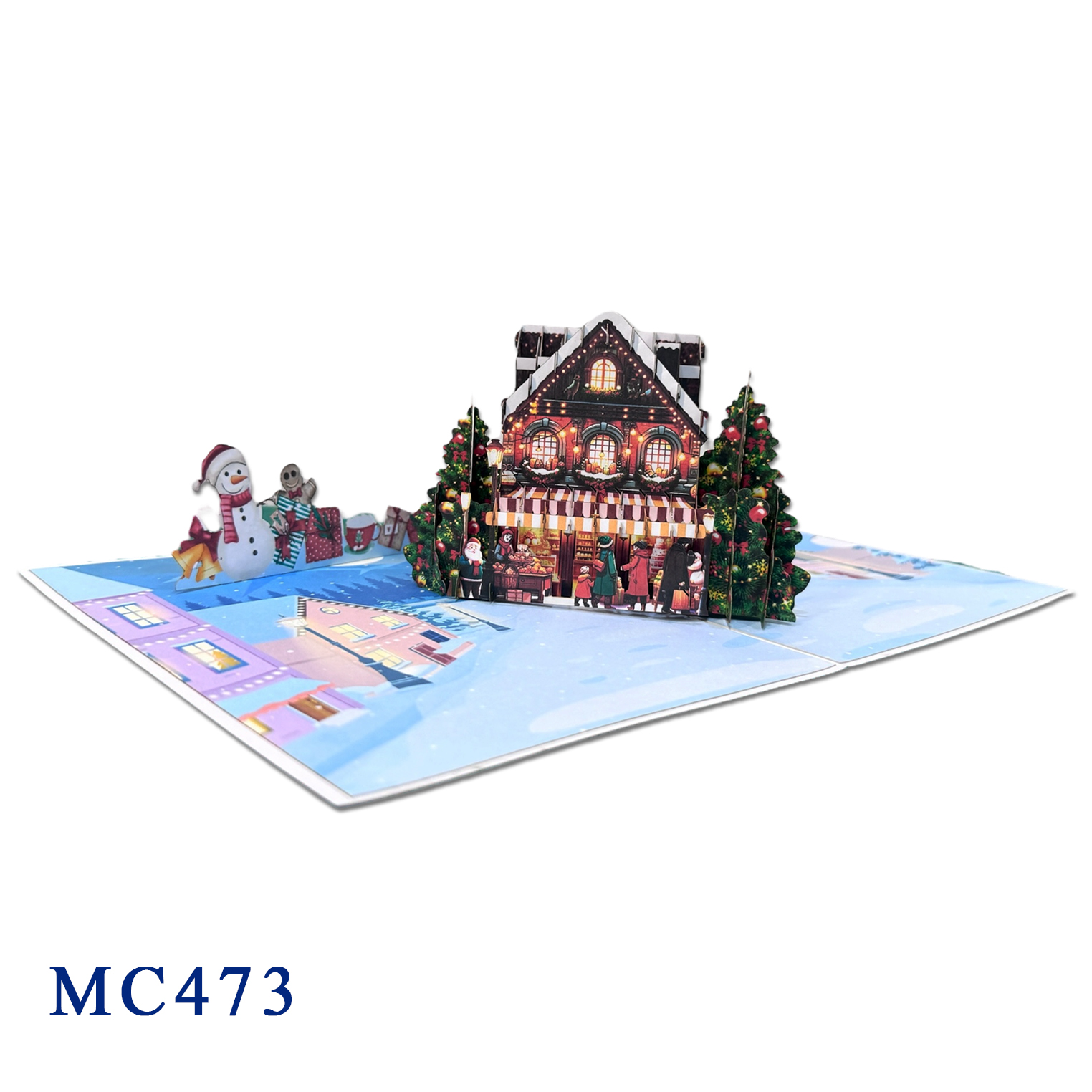 Winter Holiday Spirit Christmas Pop-up Card