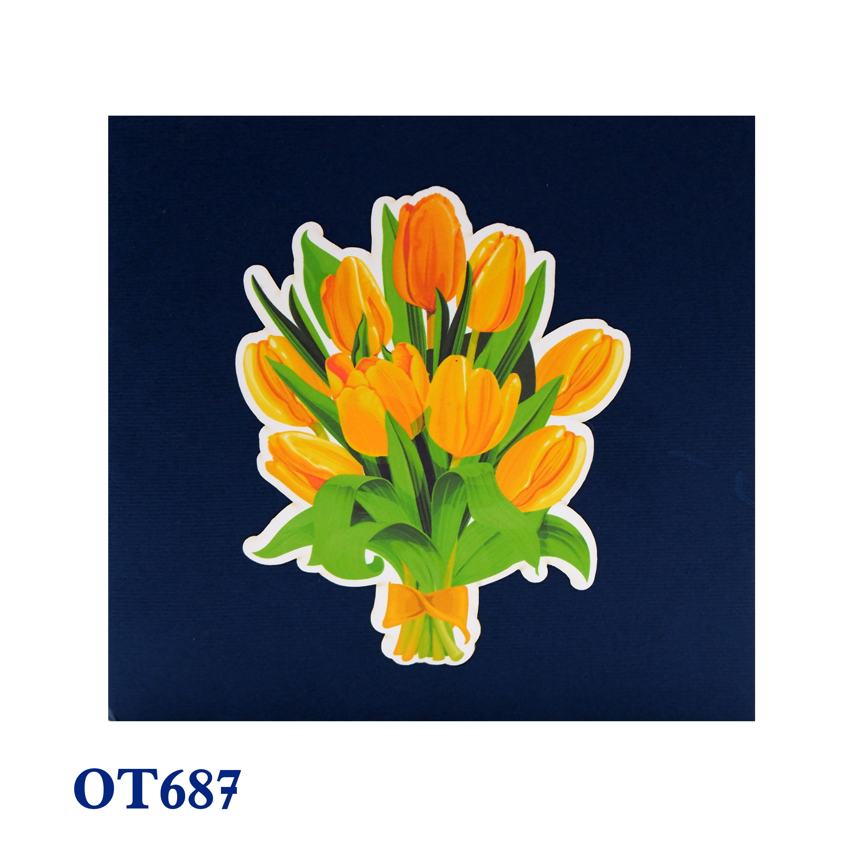 Yellow Tulip Flowers Pop Up Card