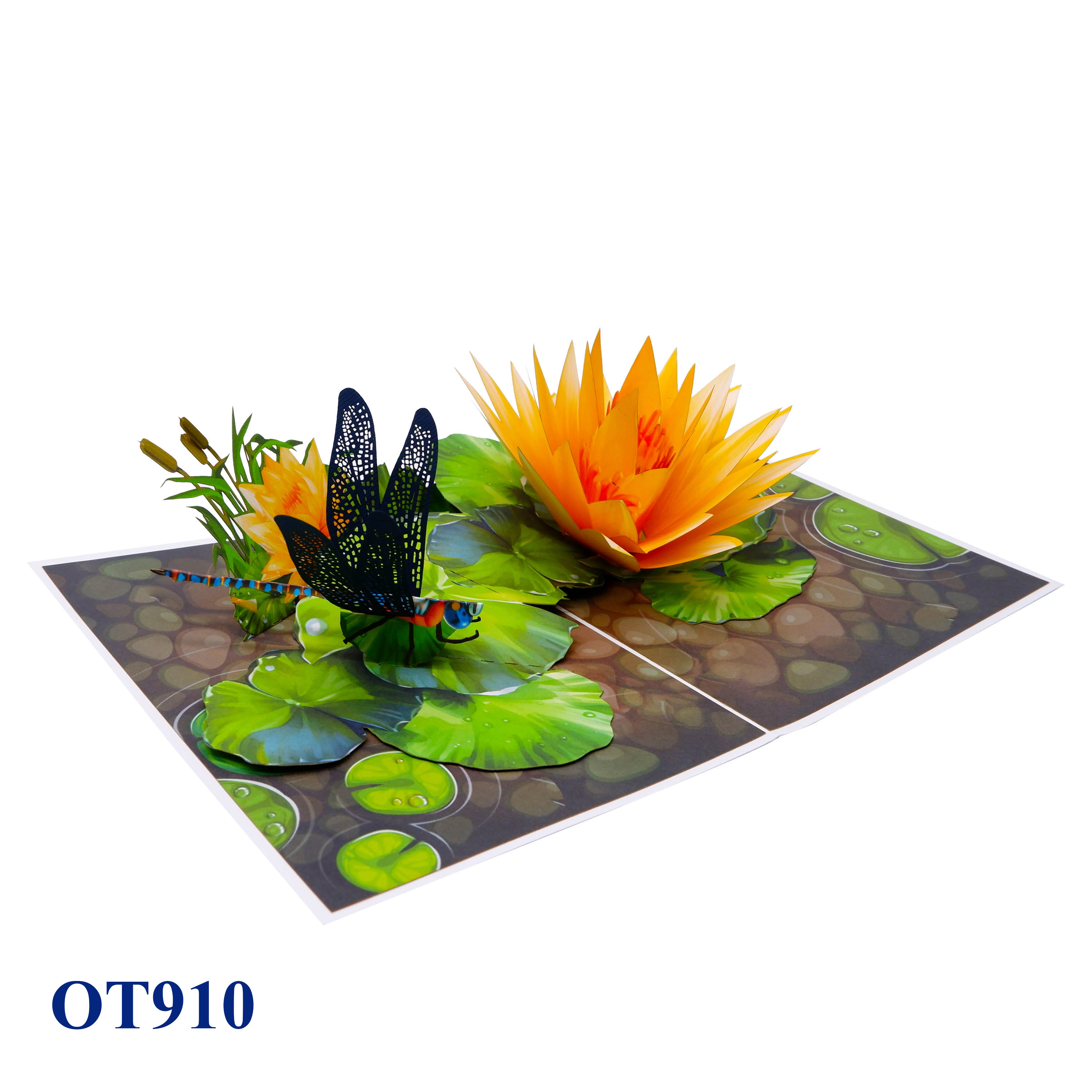 Yellow Water Lily Pop Up Greeting Card