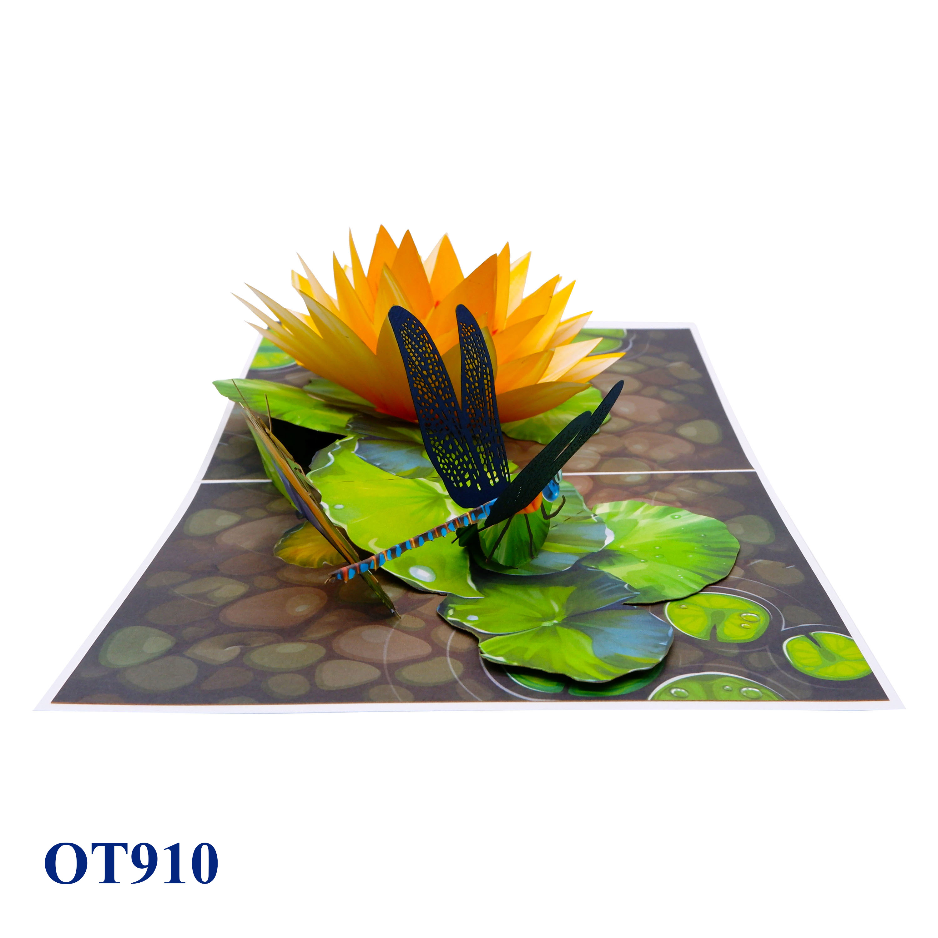 Yellow Water Lily Pop Up Greeting Card