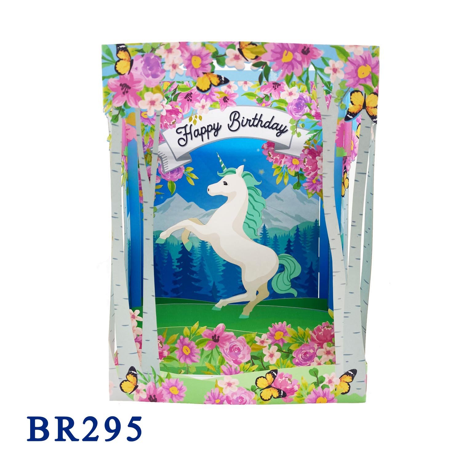 Blue Birthday Pony Pop Up Box