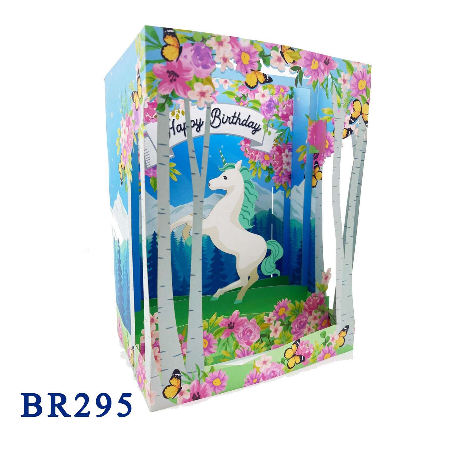 Blue Birthday Pony Pop Up Box