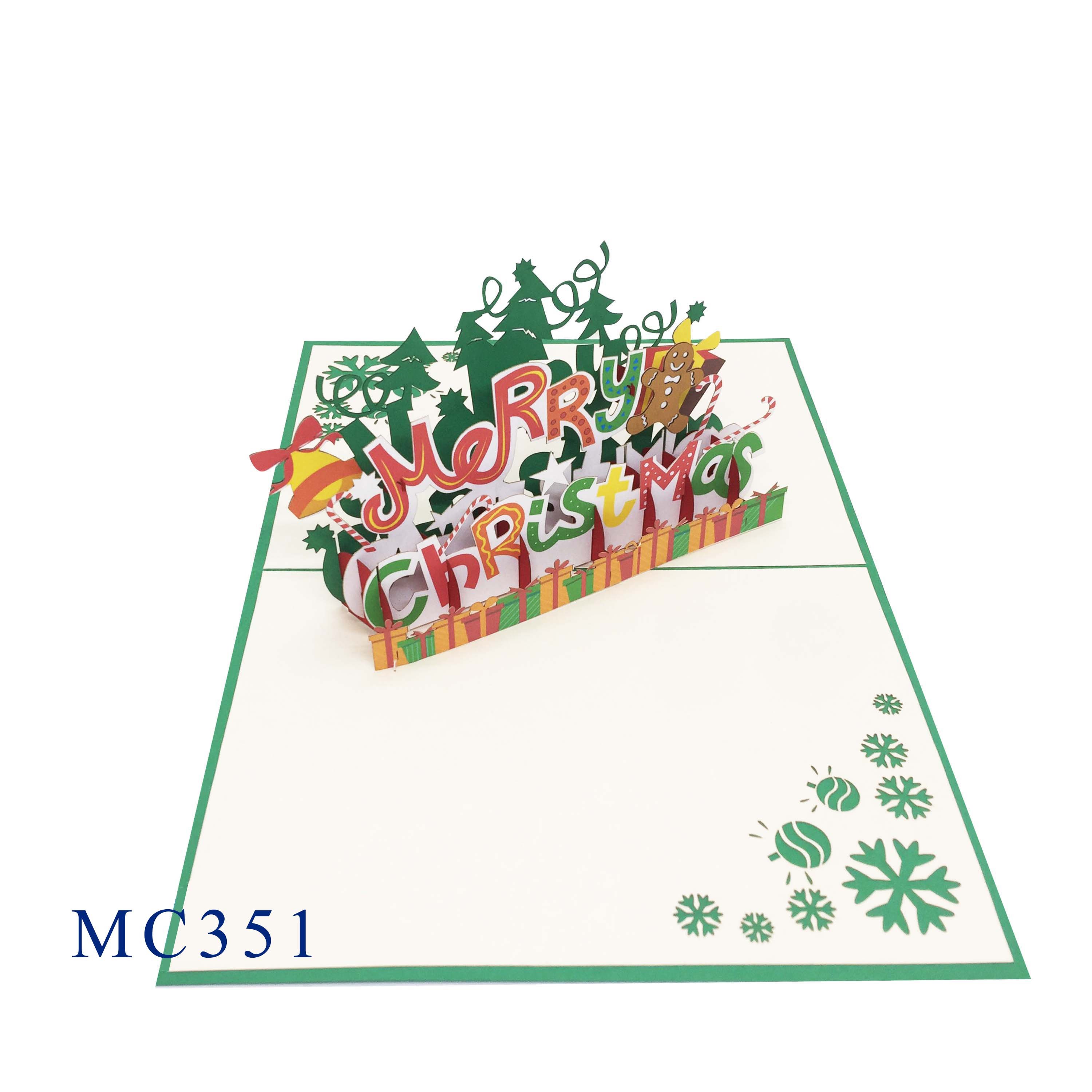 Merry Christmas Letters Pop Up Card