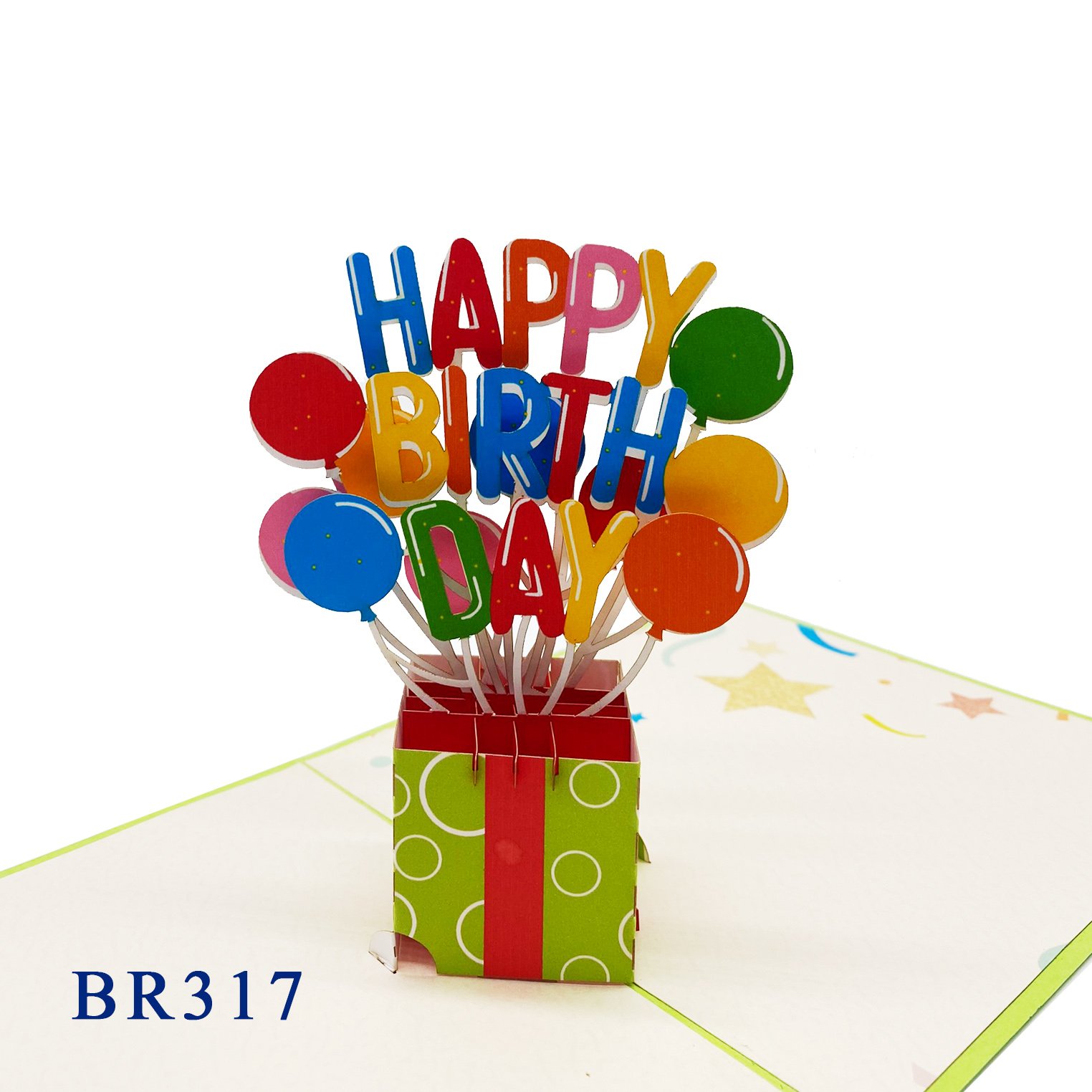 Happy Birthday Balloons Pop Up Card
