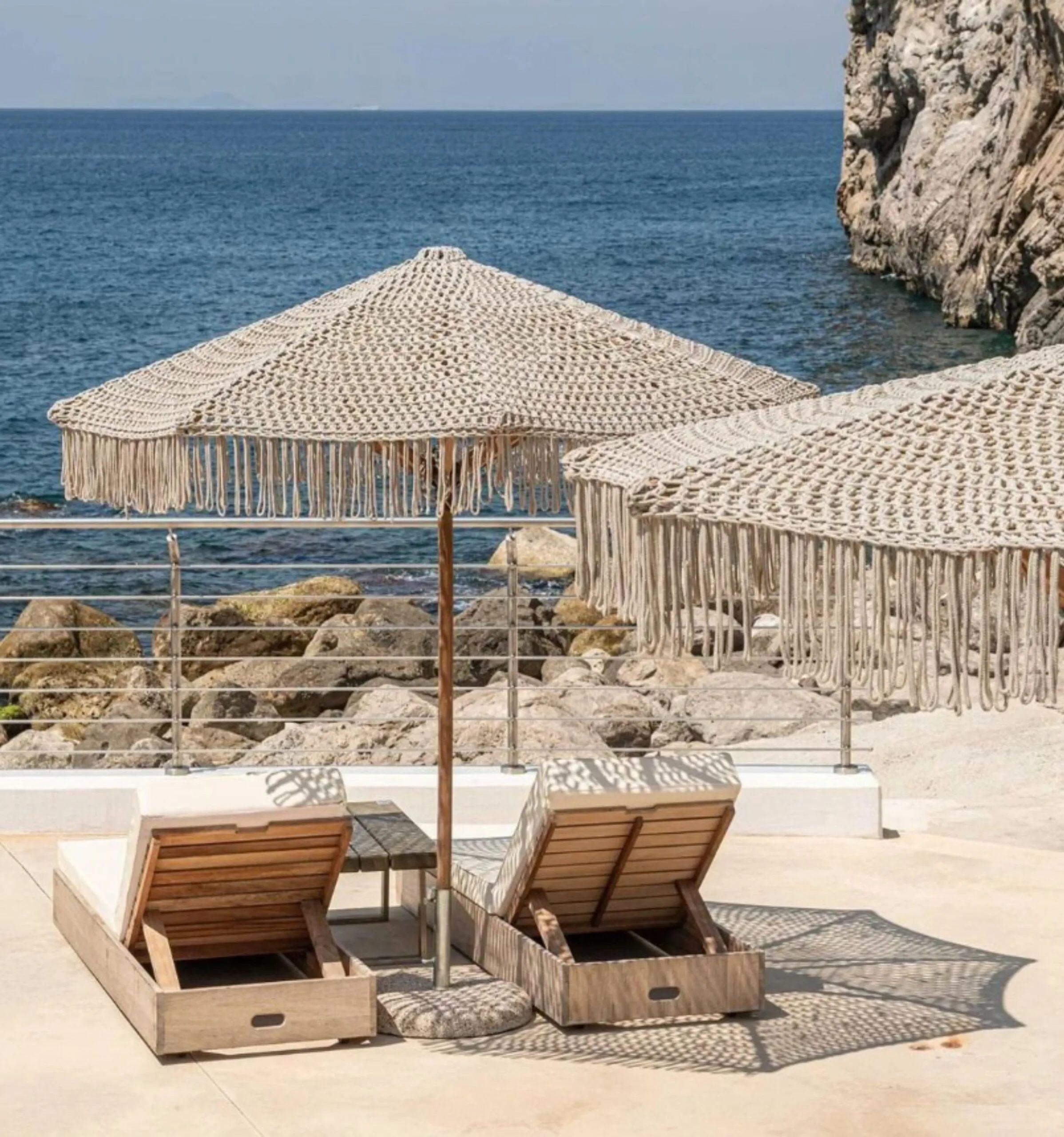 crochet patio umbrella Handmade Sun SOLS Beach Store Attractive Macrame Crochet Fringe Beach Umbrella may be purchased online Luxury Crochet Patio Cotton Macrame