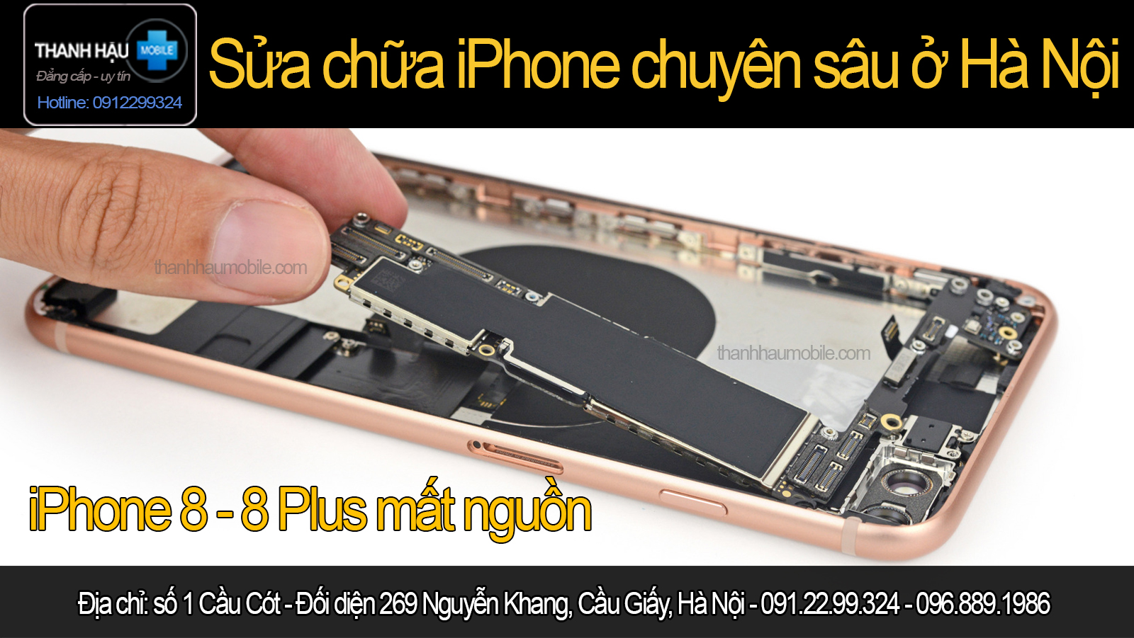 Sửa iphone 8 - 8 plus mất nguồn uy tín tại Hà Nội