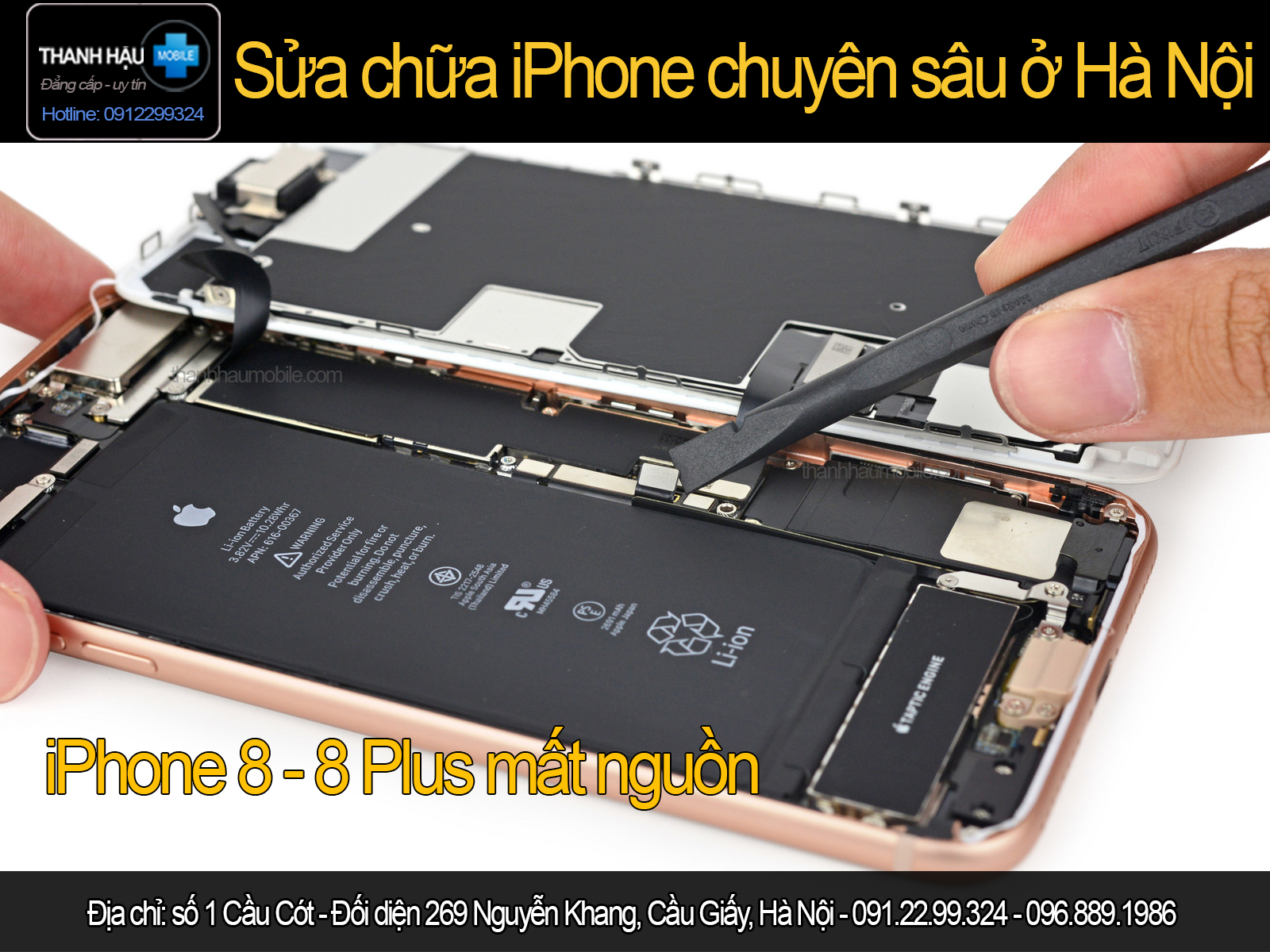 Sửa nguồn iphone 8 - 8 plus ở đâu uy tín tại Hà Nội