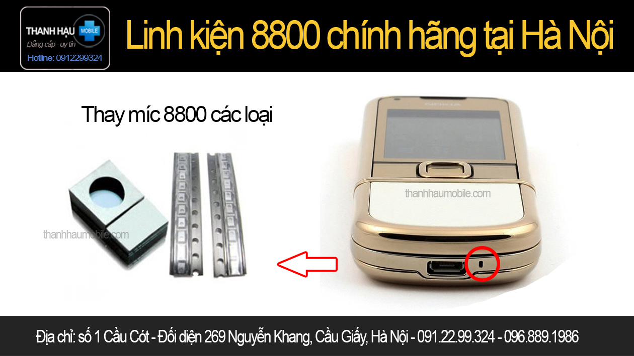 Chuyên thay míc 8800e, bán míc 8800 gold arte, 8800 sapphire, carbon, anakin, siroco tại Hà Nội