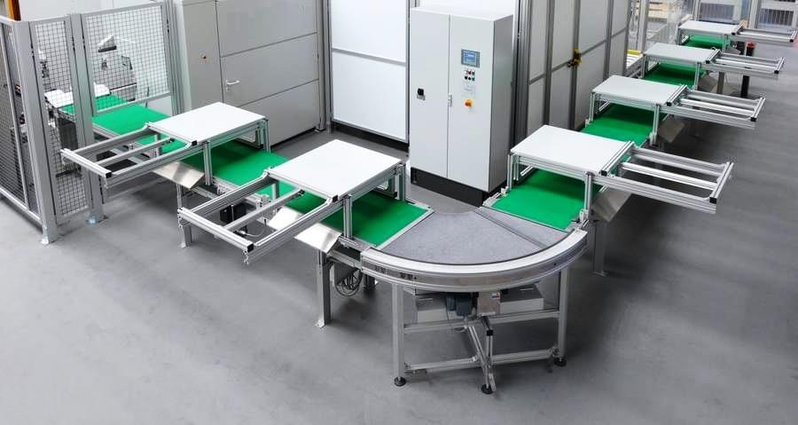 Băng tải chuyển hướng góc 90