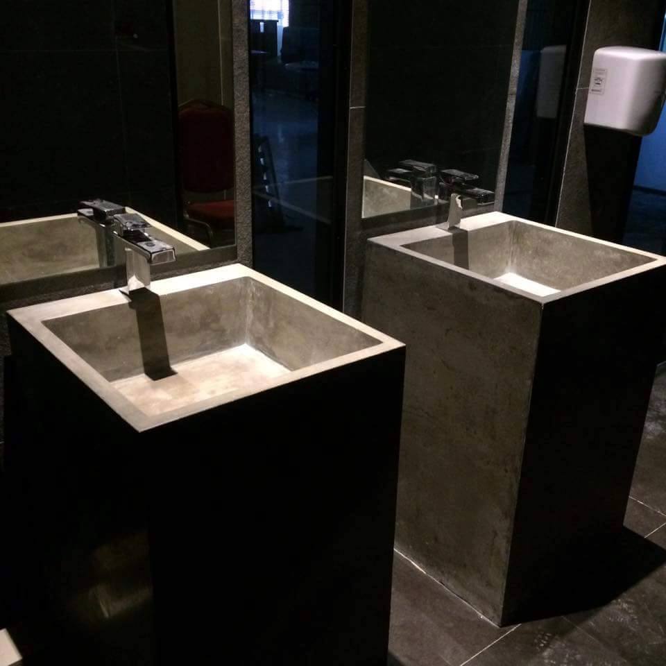 Lavabo, chậu rửa bê tông đứng